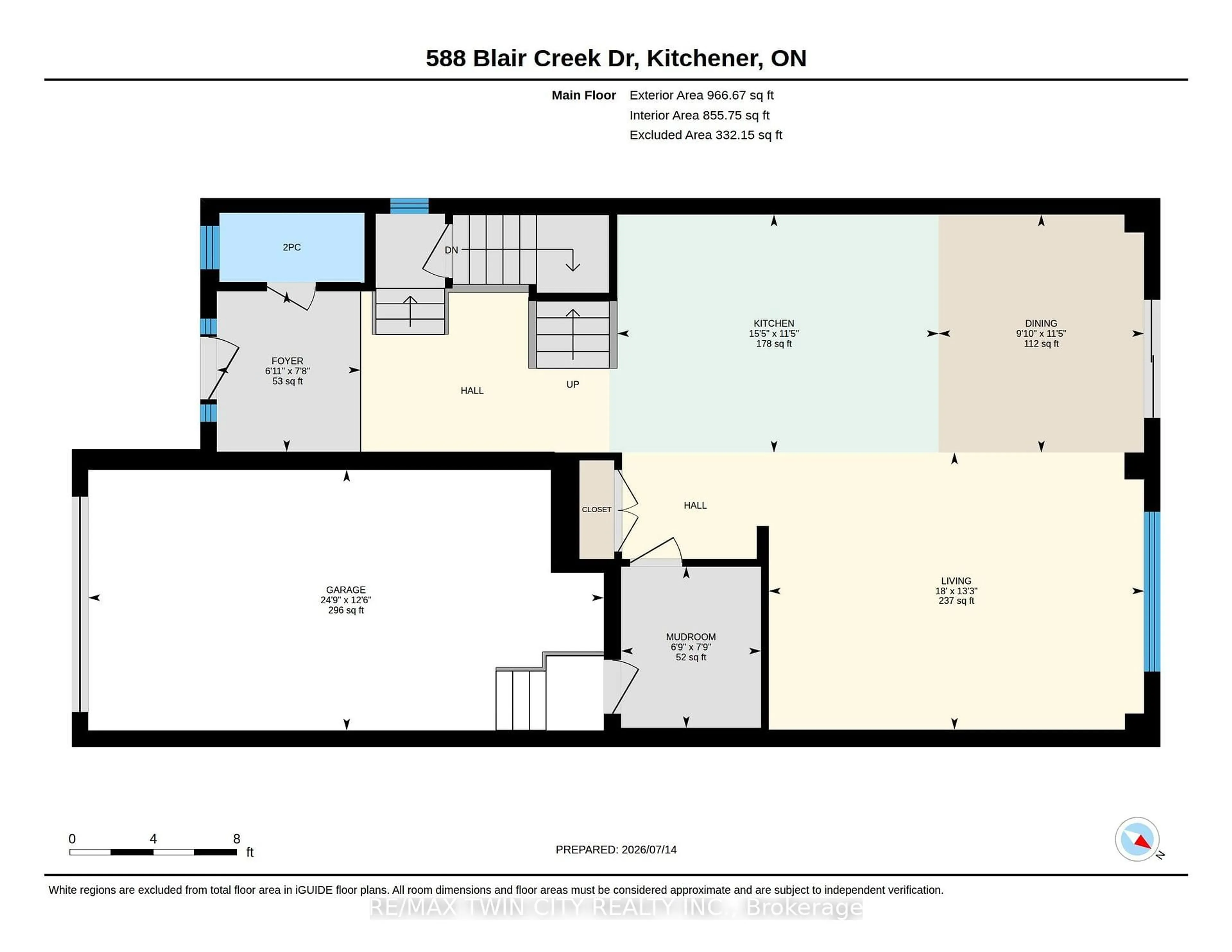 Floor plan for 588 Blair Creek Dr, Kitchener Ontario N2P 0E5