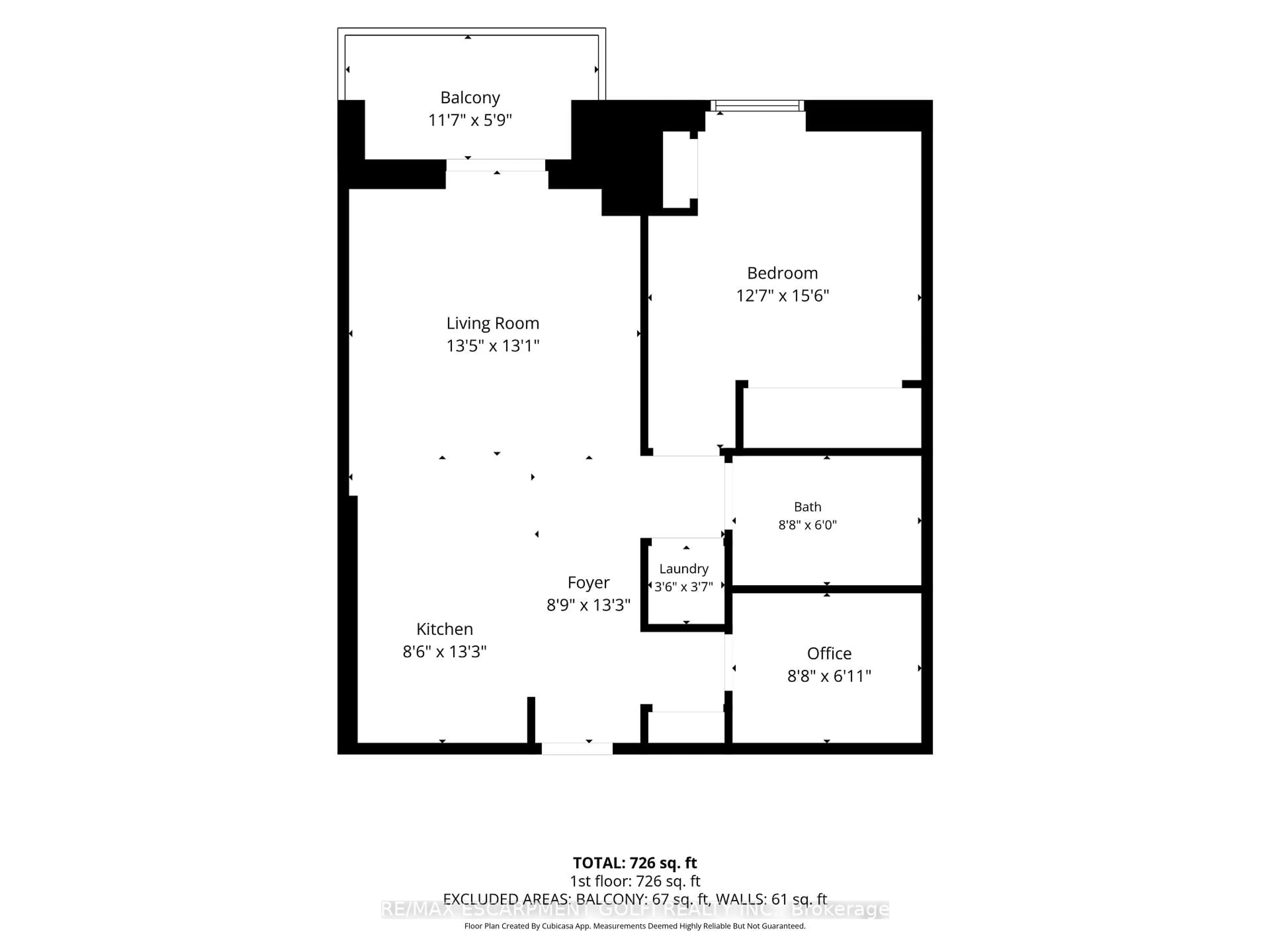 Floor plan for 16 Markle Cres #208, Hamilton Ontario L9G 0H4