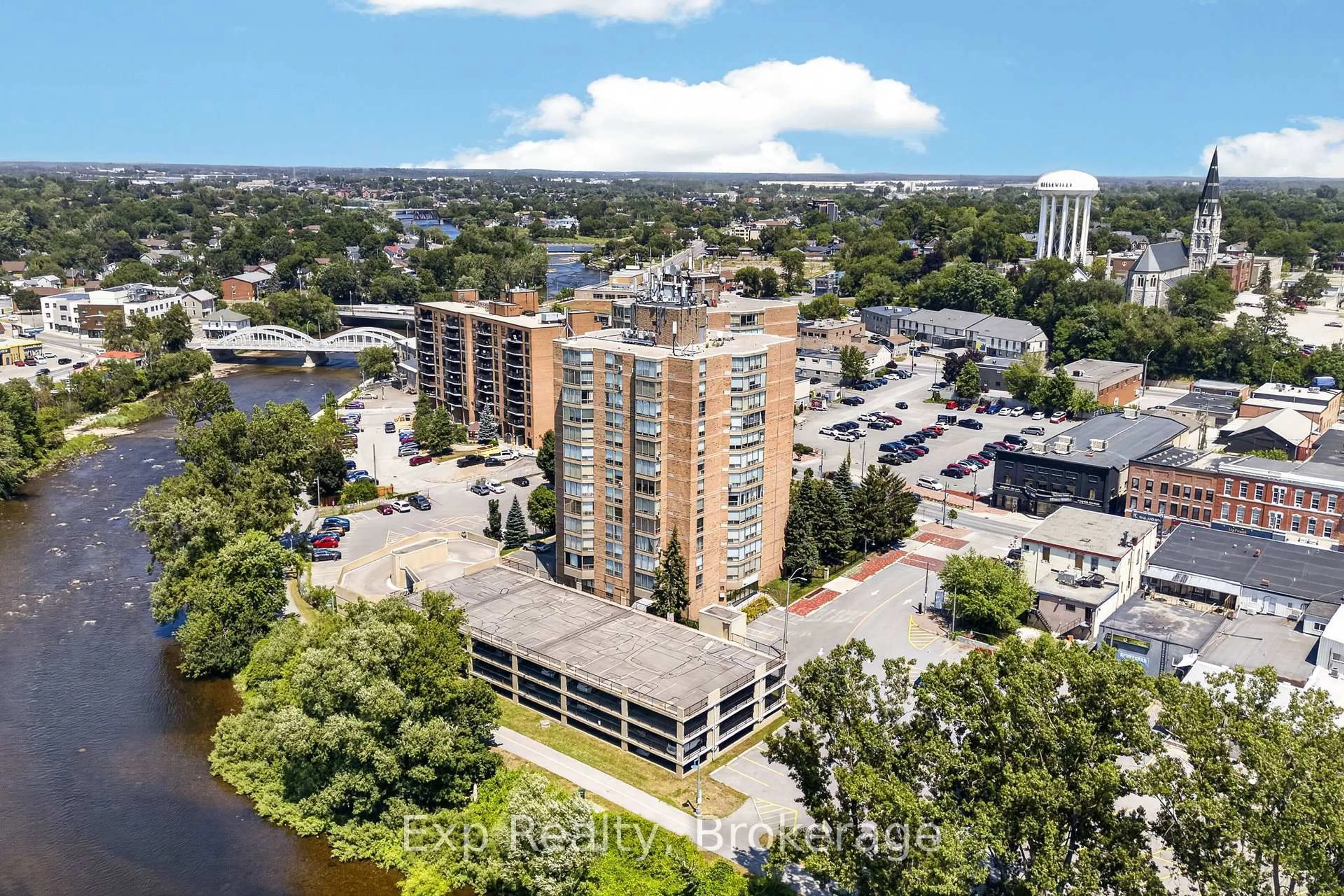 A pic from outside/outdoor area/front of a property/back of a property/a pic from drone, city buildings view from balcony for 344 Front St #305, Belleville Ontario K8N 5M4