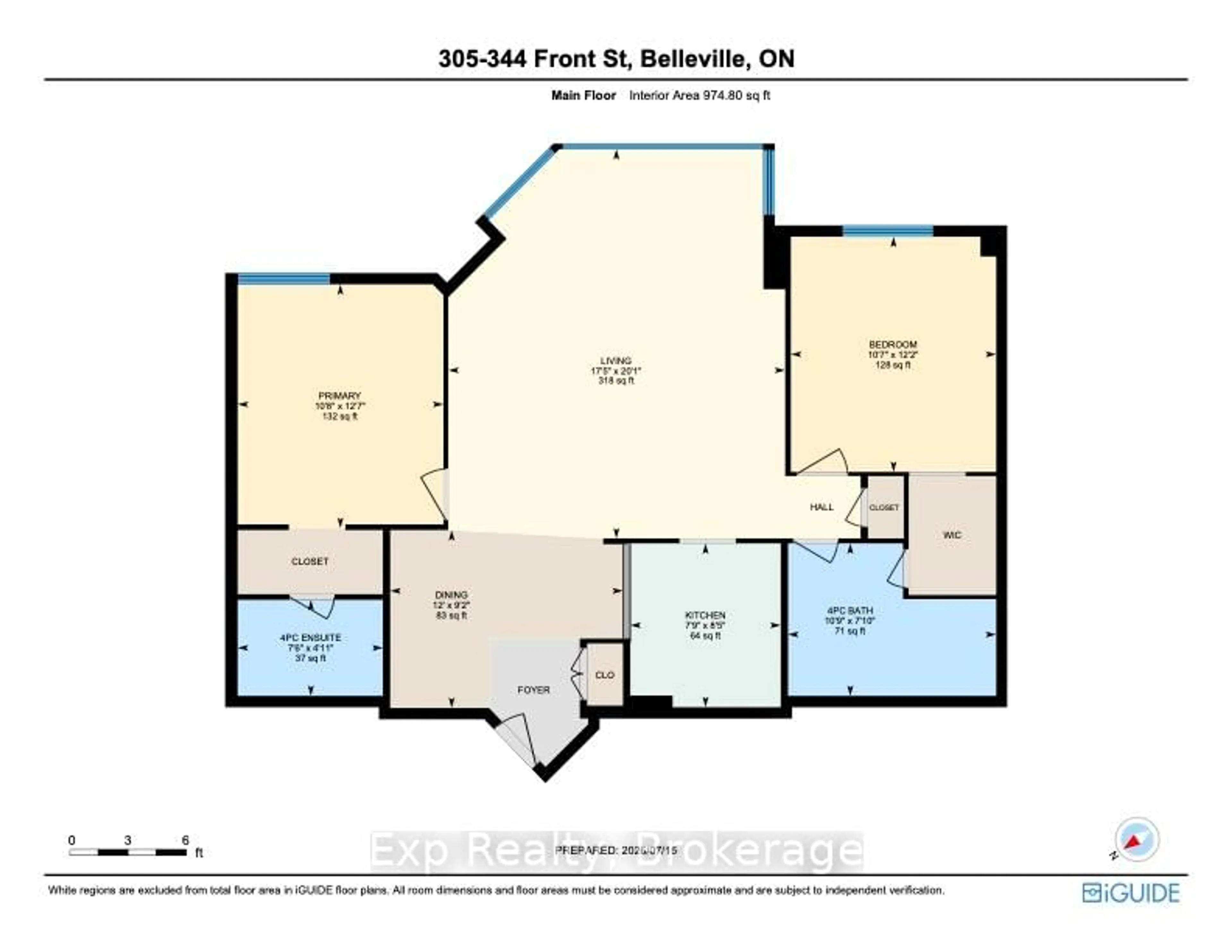 Floor plan for 344 Front St #305, Belleville Ontario K8N 5M4