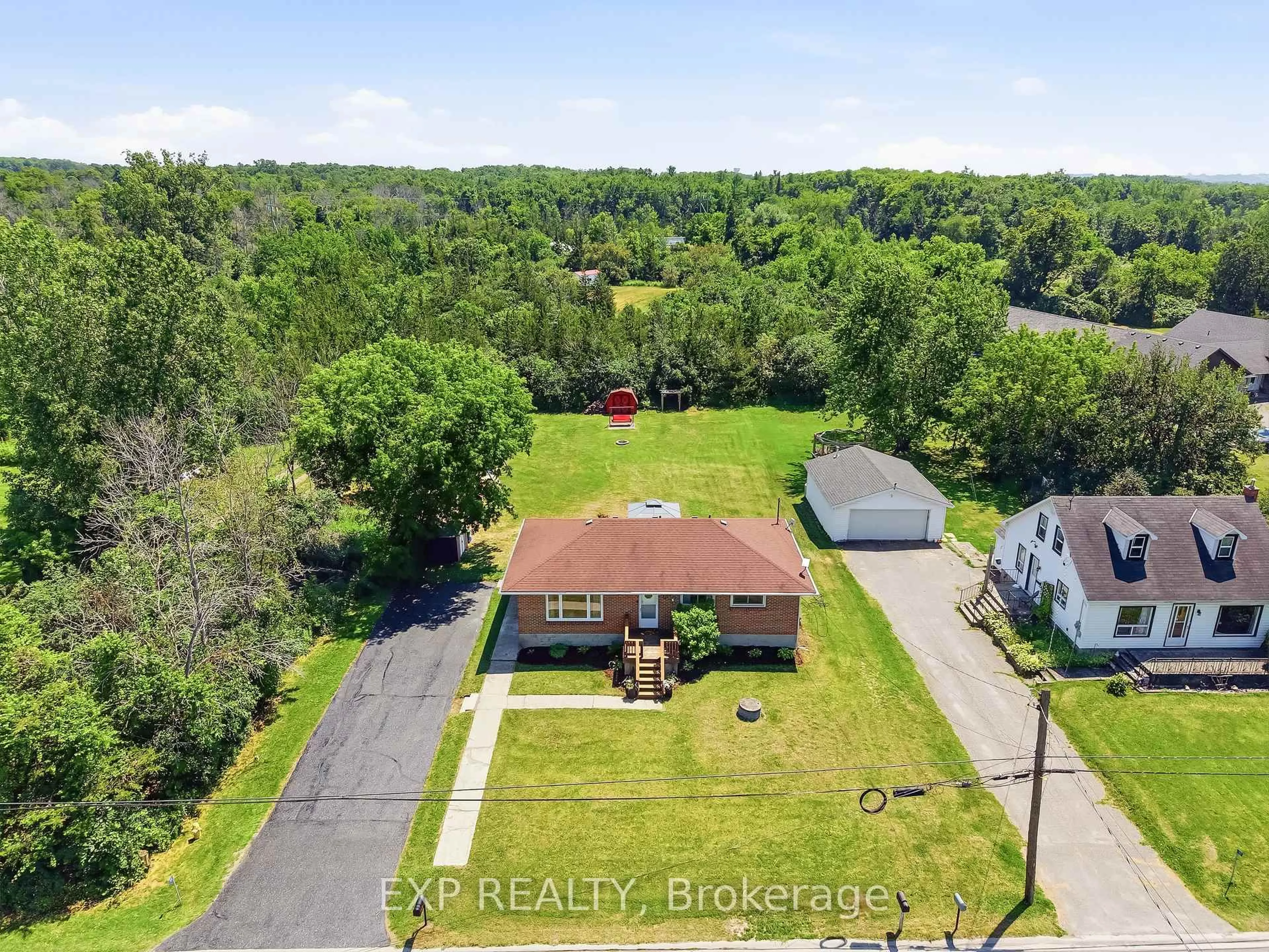 A pic from outside/outdoor area/front of a property/back of a property/a pic from drone, water/lake/river/ocean view for 94 Johnstown Rd, Trenton Ontario K8V 5P8