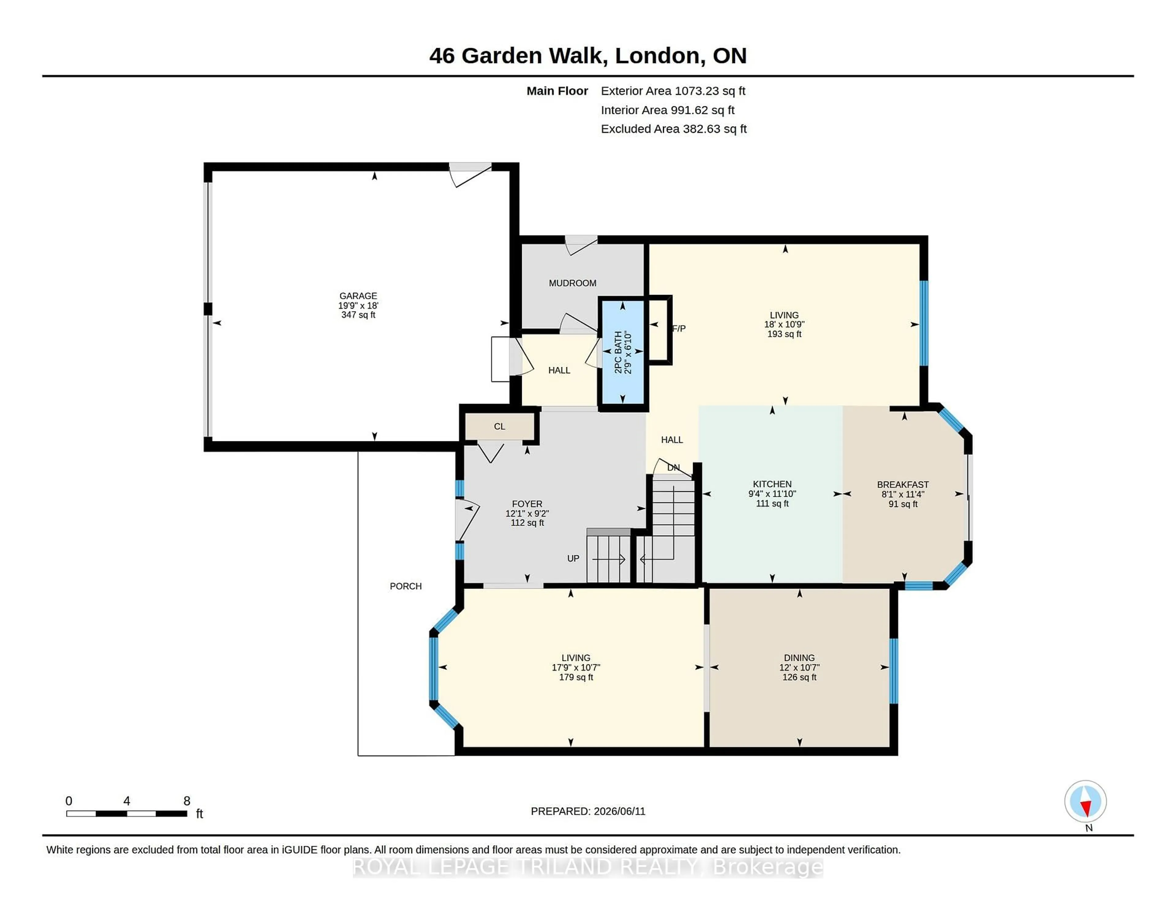 Floor plan for 46 Garden Walk, London South Ontario N6J 4W9