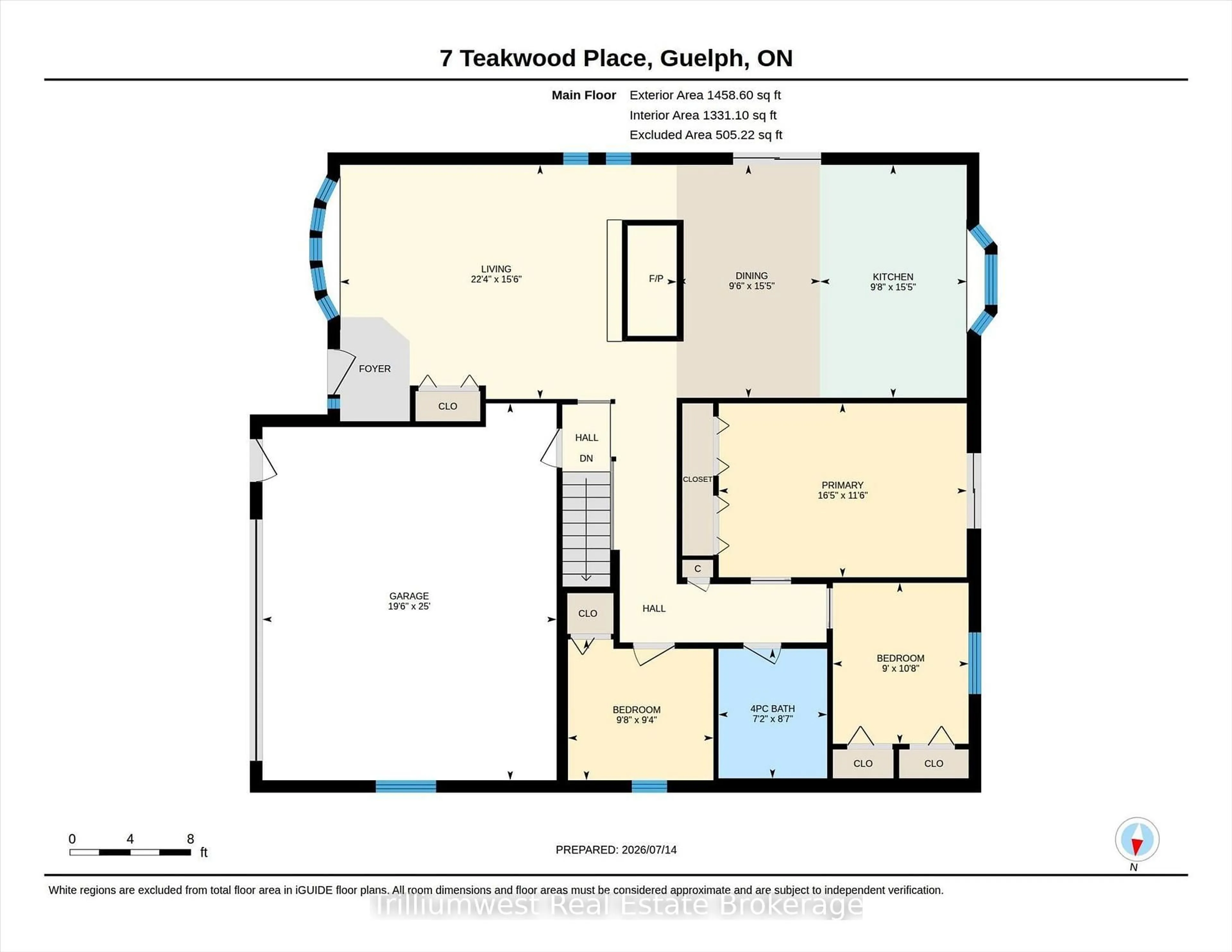 Floor plan for 7 Teakwood Pl, Guelph Ontario N1E 6G7