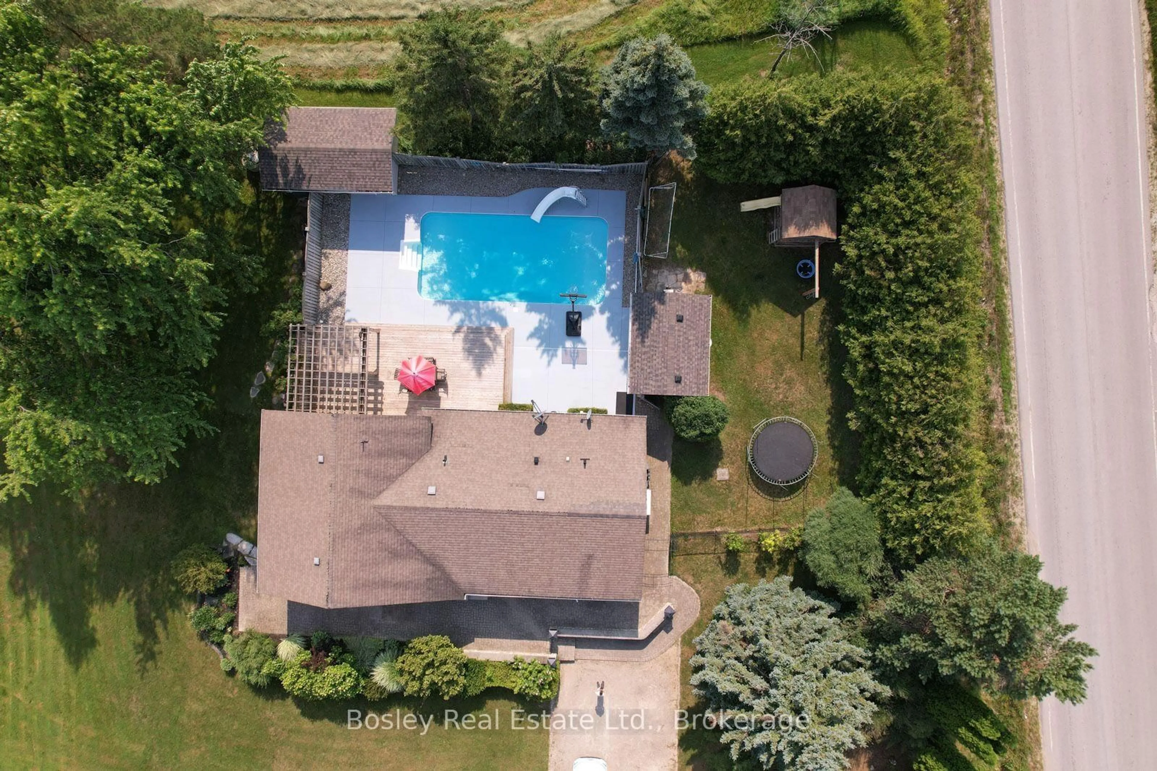 A pic from outside/outdoor area/front of a property/back of a property/a pic from drone, water/lake/river/ocean view for 357190 The Blue Mountain Meaford Townline, Meaford Ontario N0H 2P0
