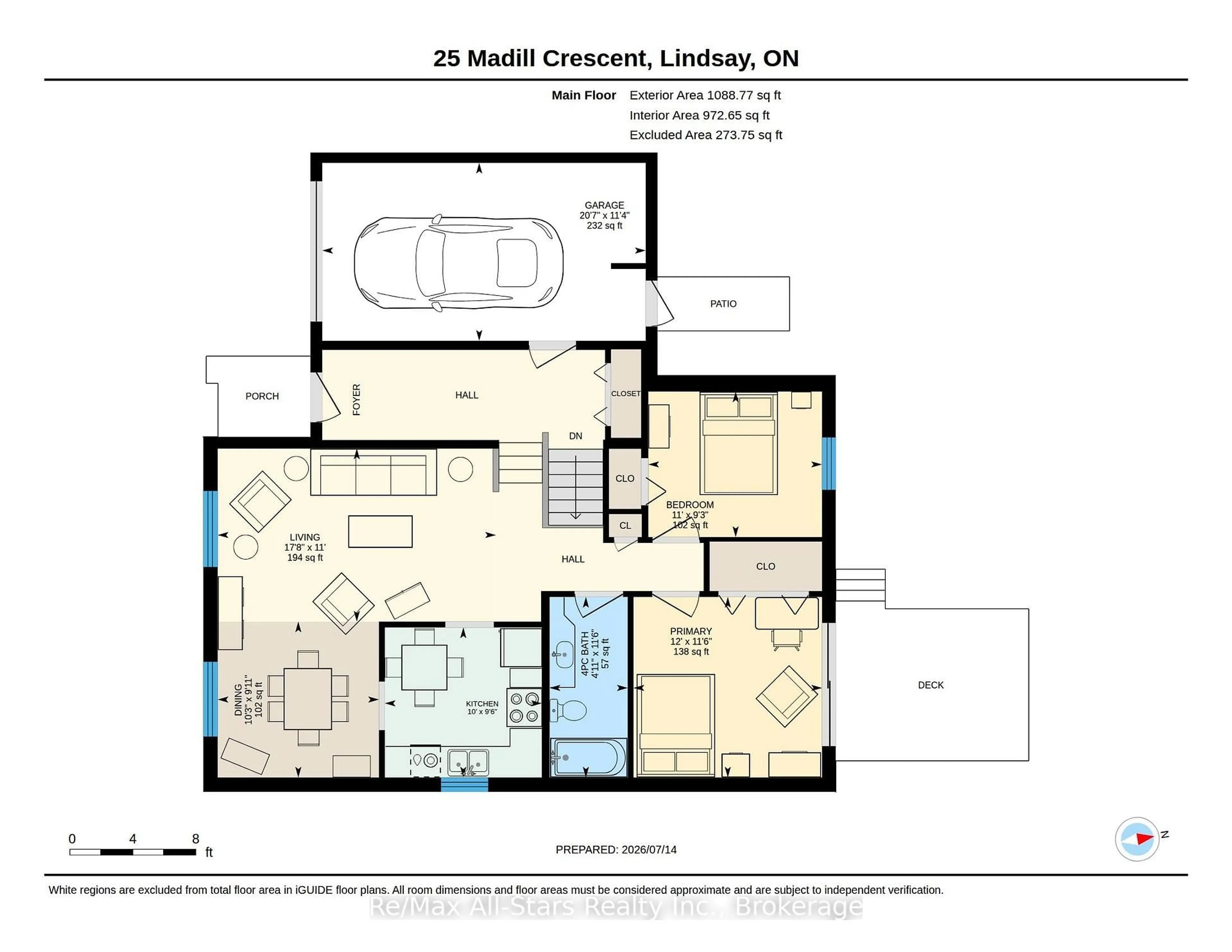 Floor plan for 25 Madill Cres, Kawartha Lakes Ontario K9V 5X3