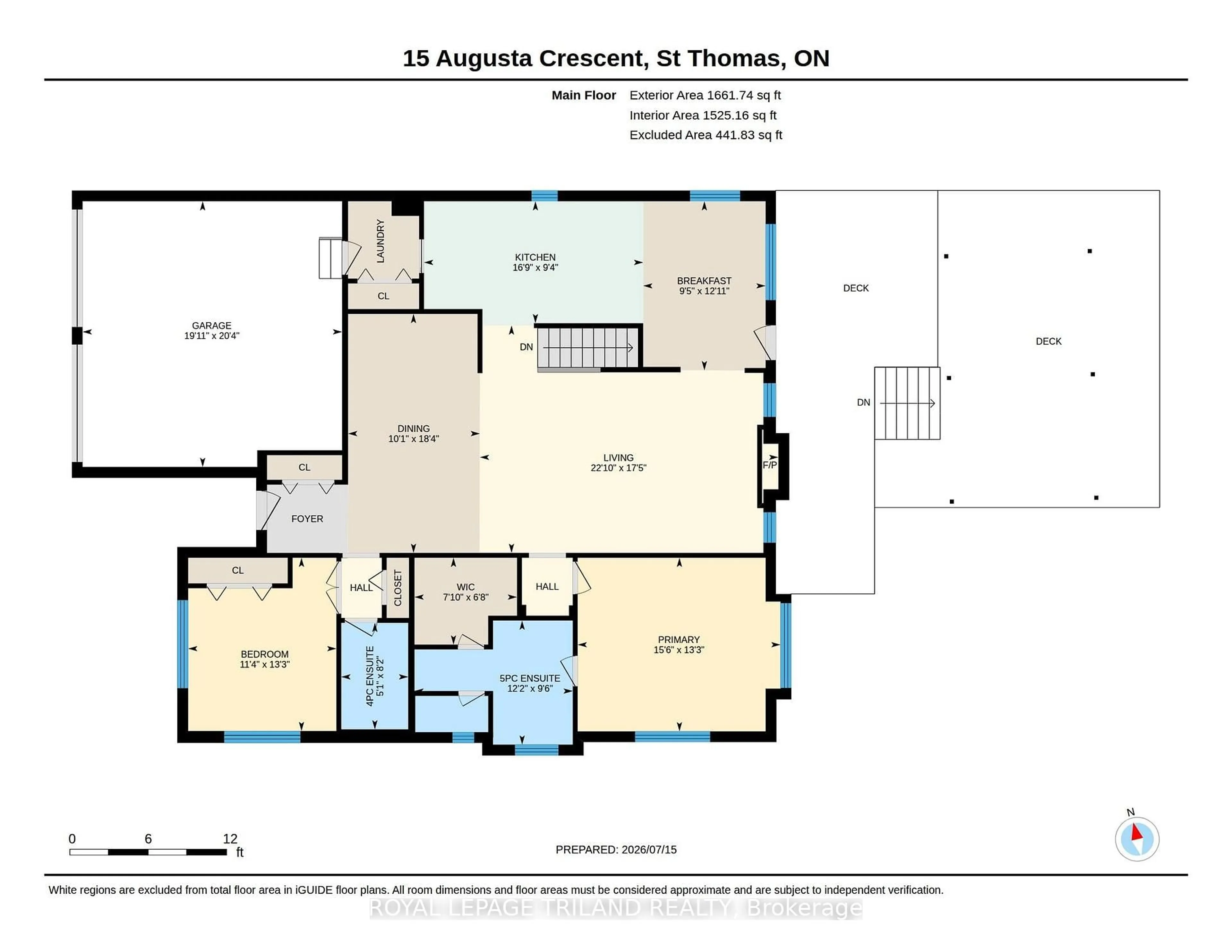 Floor plan for 15 Augusta Cres, St. Thomas Ontario N5R 6J8