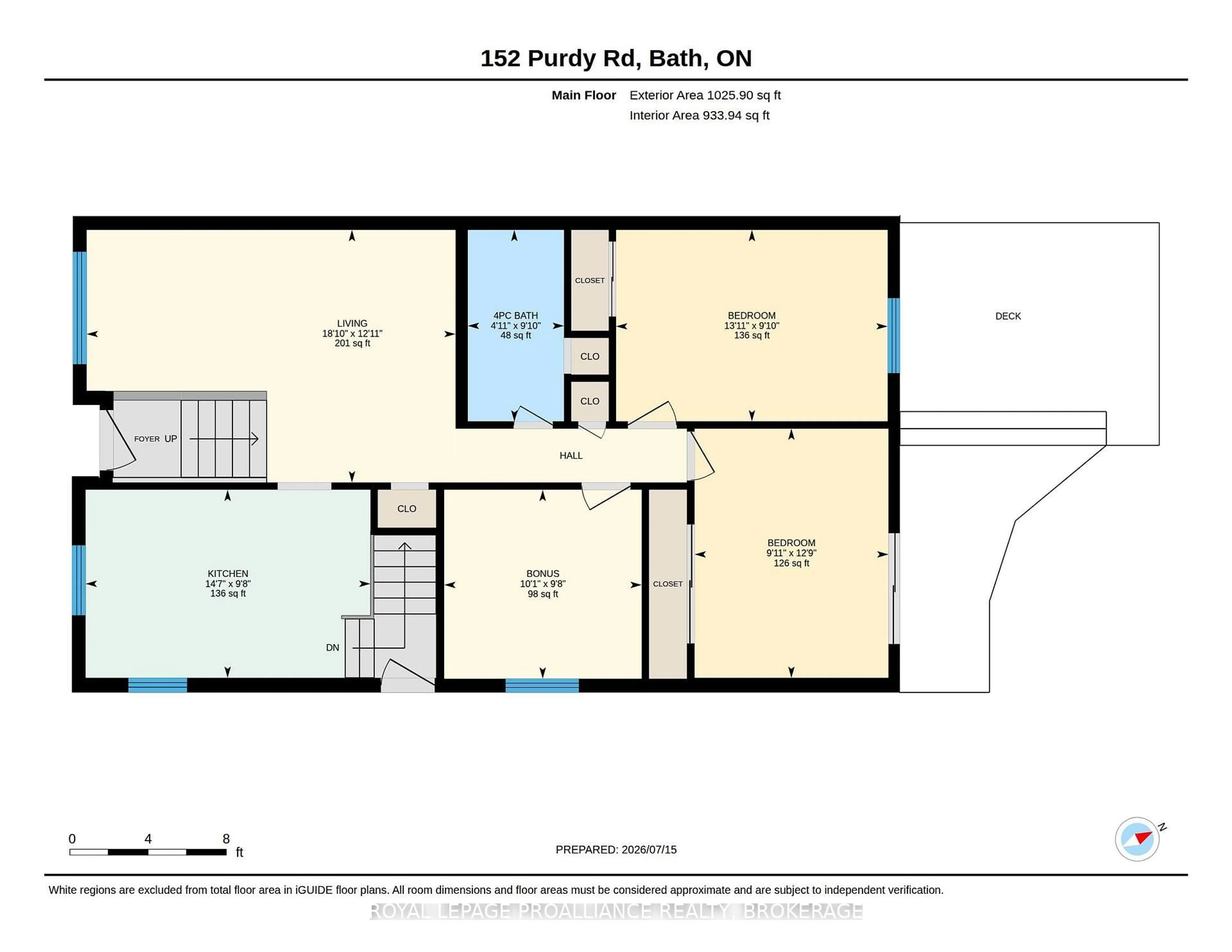 Floor plan for 152 Purdy Rd, Bath Ontario K0H 1G0
