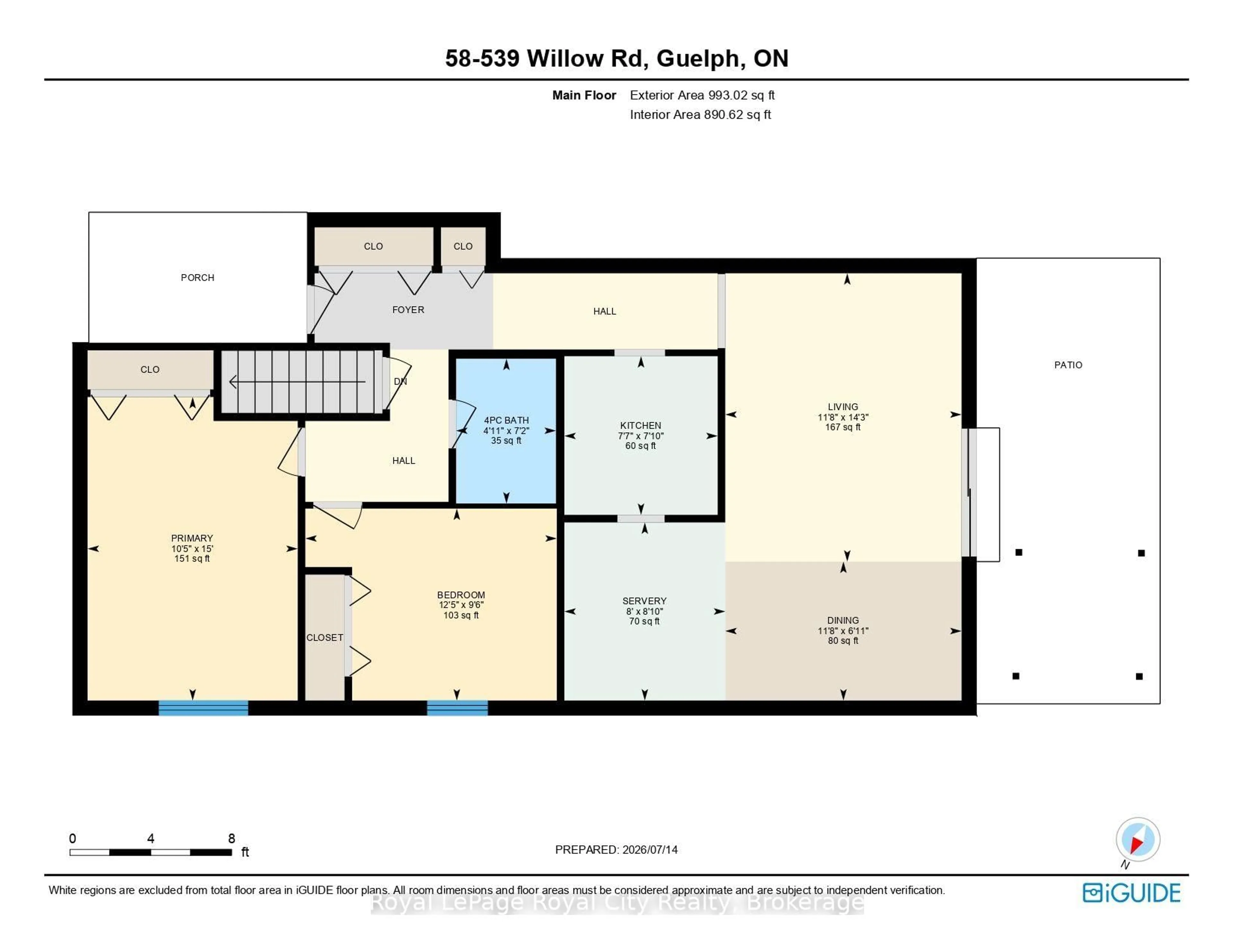Floor plan for 539 Willow Rd #58, Guelph Ontario N1H 7G3