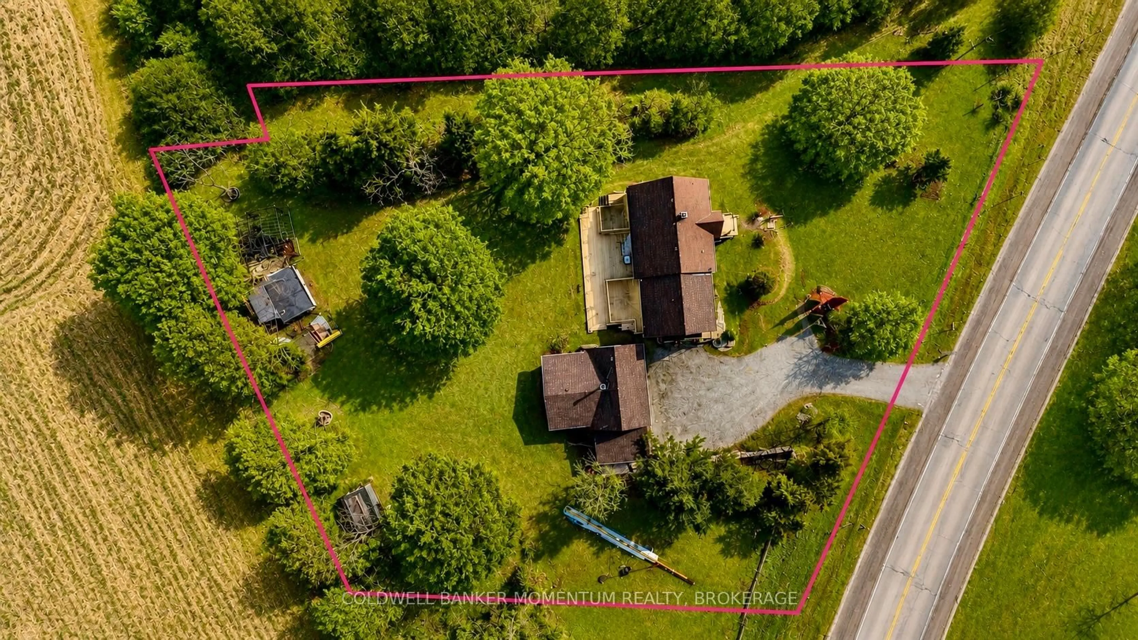 A pic from outside/outdoor area/front of a property/back of a property/a pic from drone, street for 4591 Haldimand Rd, Haldimand Ontario N1A 2W3
