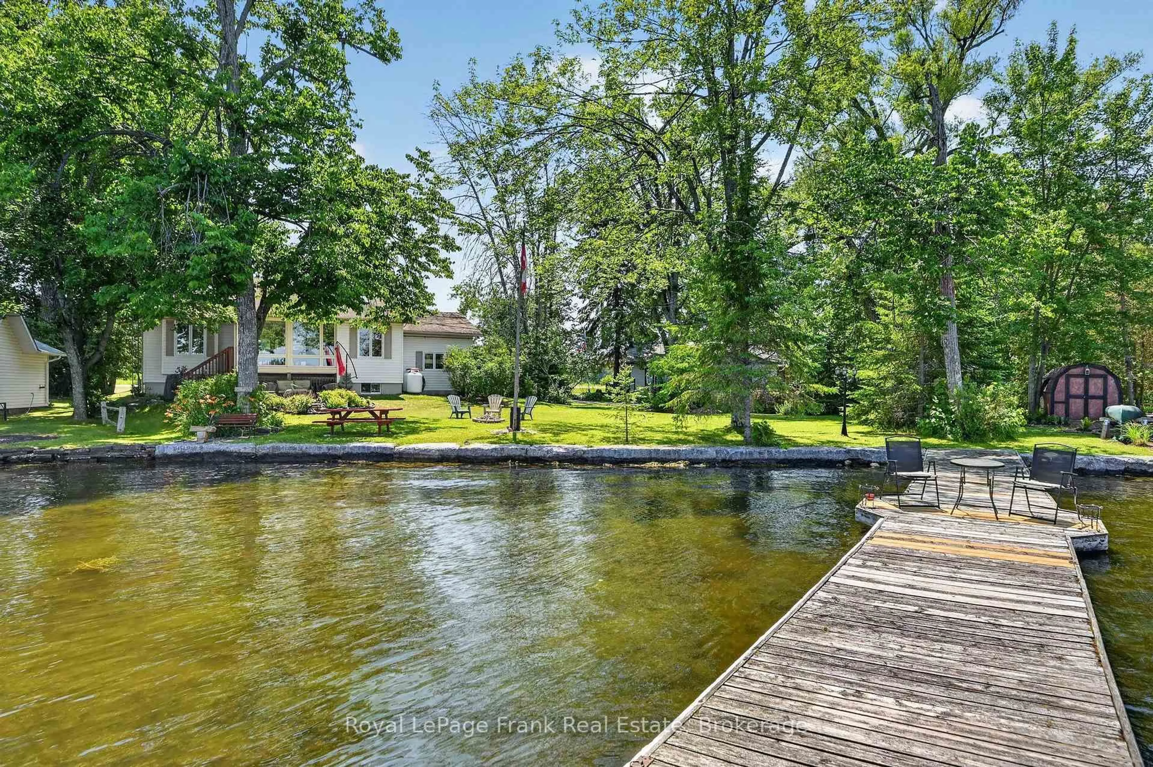 A pic from outside/outdoor area/front of a property/back of a property/a pic from drone, water/lake/river/ocean view for 2 Ideal Point Rd, Kawartha Lakes Ontario K0M 1A0