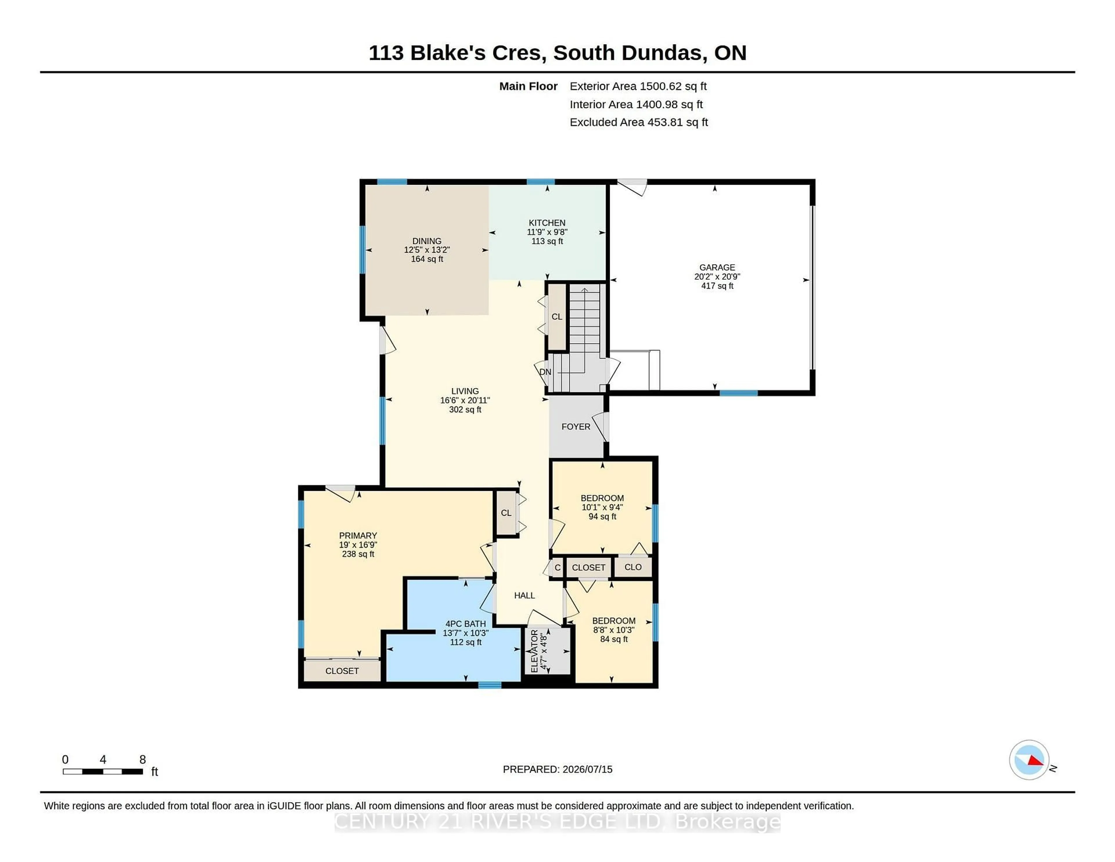 Floor plan for 113 Blake's Cres, South Dundas Ontario K0C 1X0