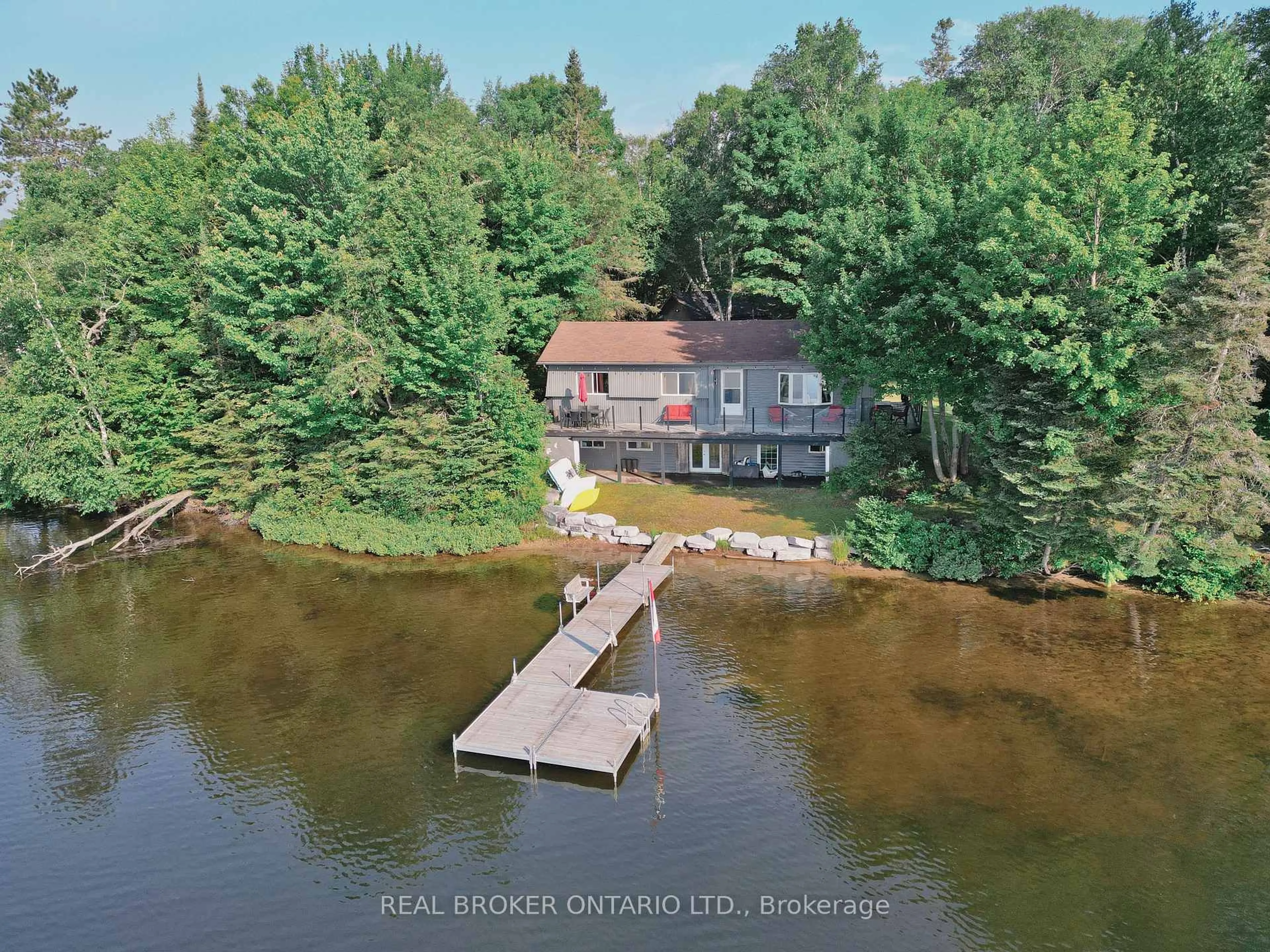 A pic from outside/outdoor area/front of a property/back of a property/a pic from drone, water/lake/river/ocean view for 107 SCARLETT Rd, Machar Ontario P0A 1X0