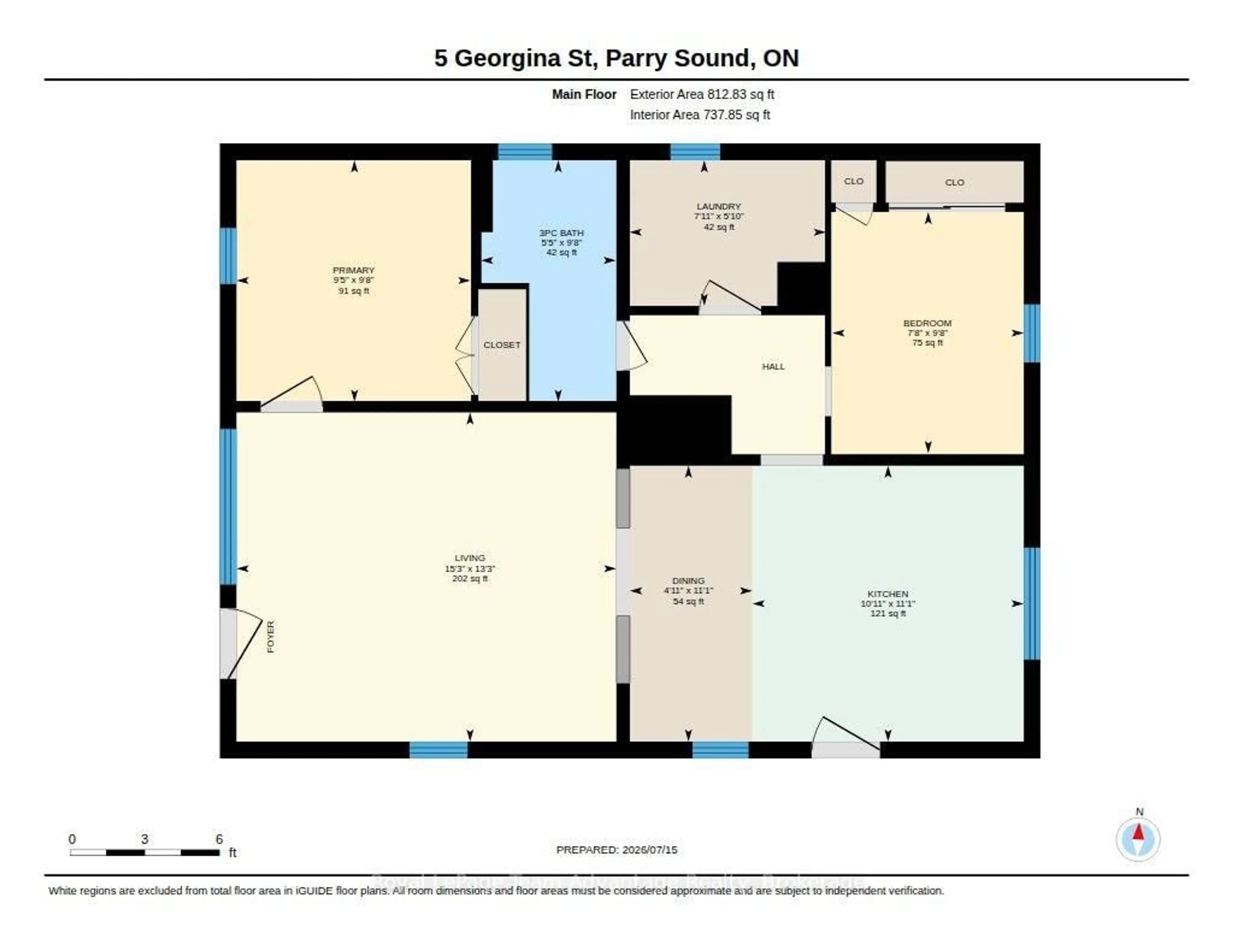Floor plan for 5 Georgina St, Parry Sound Ontario P2A 2C9