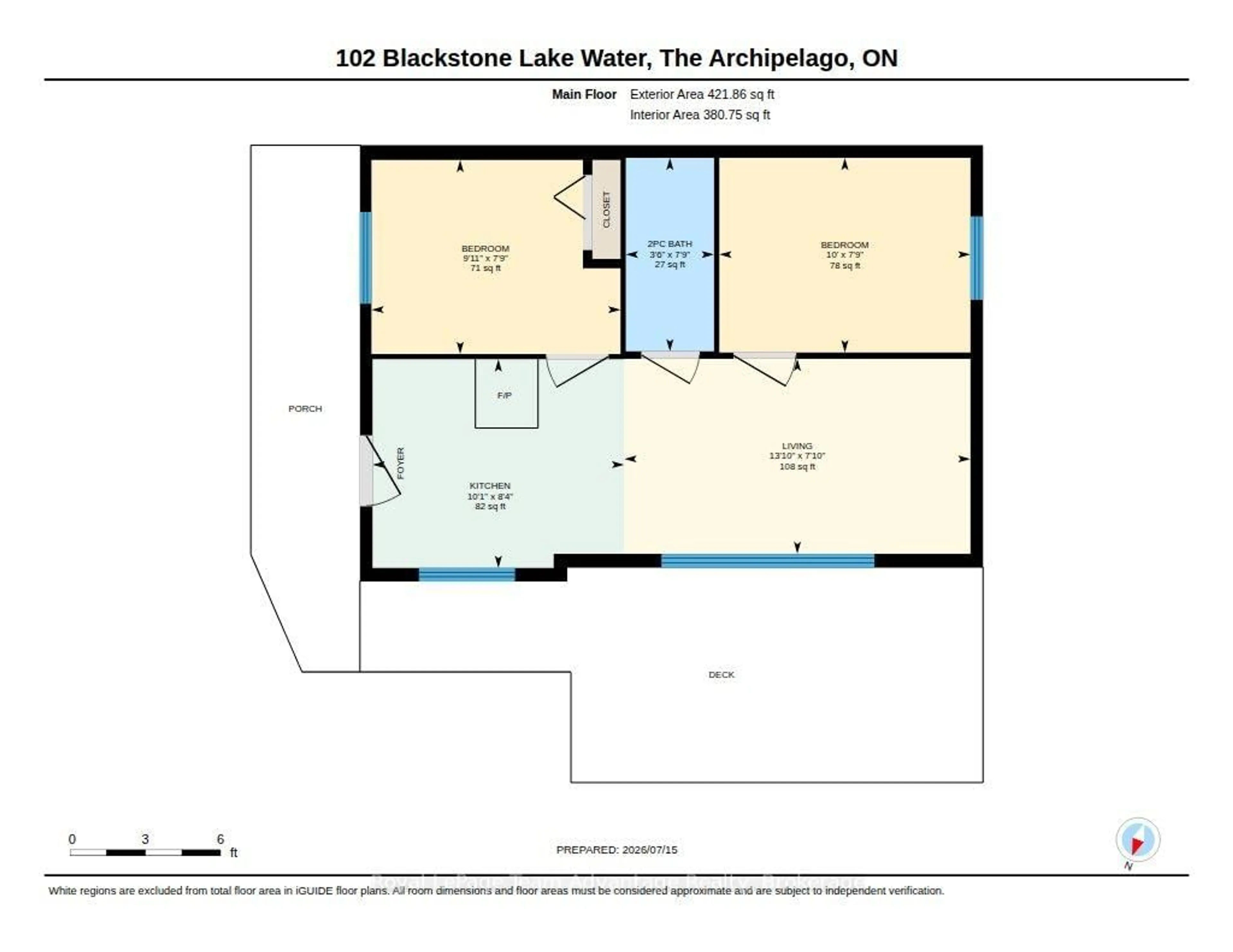 Floor plan for 102 Blackstone Lake Water, The Archipelago Ontario P2A 0B7