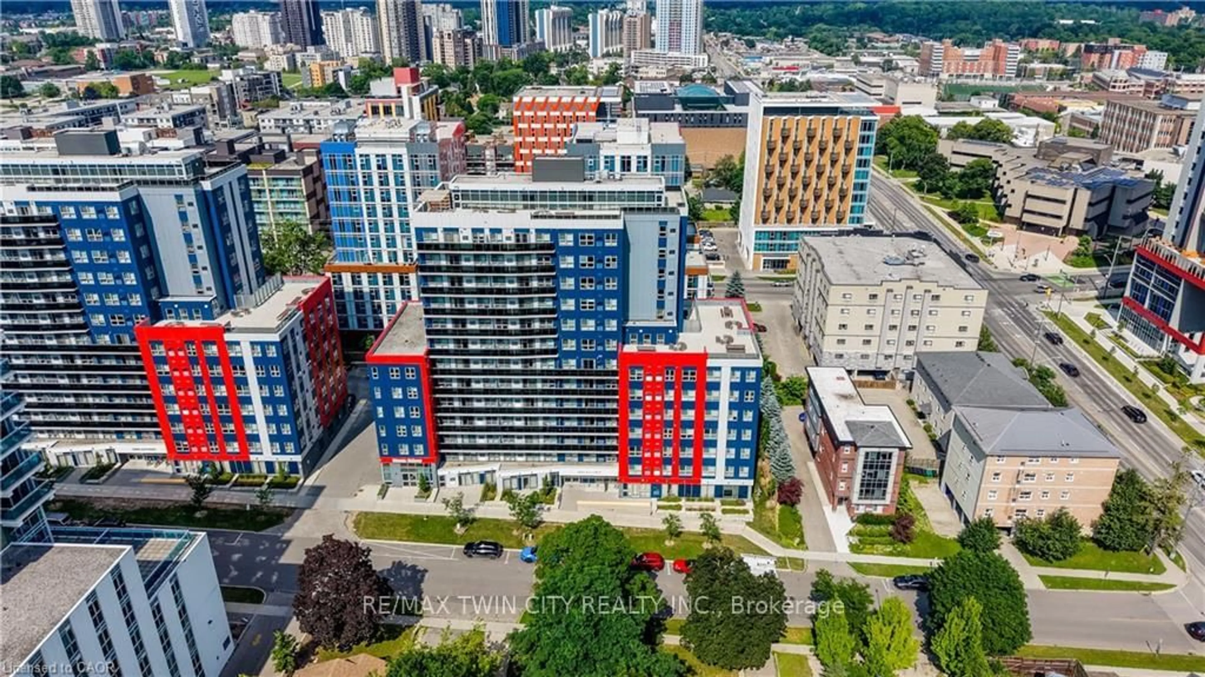 A pic from outside/outdoor area/front of a property/back of a property/a pic from drone, city buildings view from balcony for 258A SUNVIEW St #198, Waterloo Ontario N2L 0H6