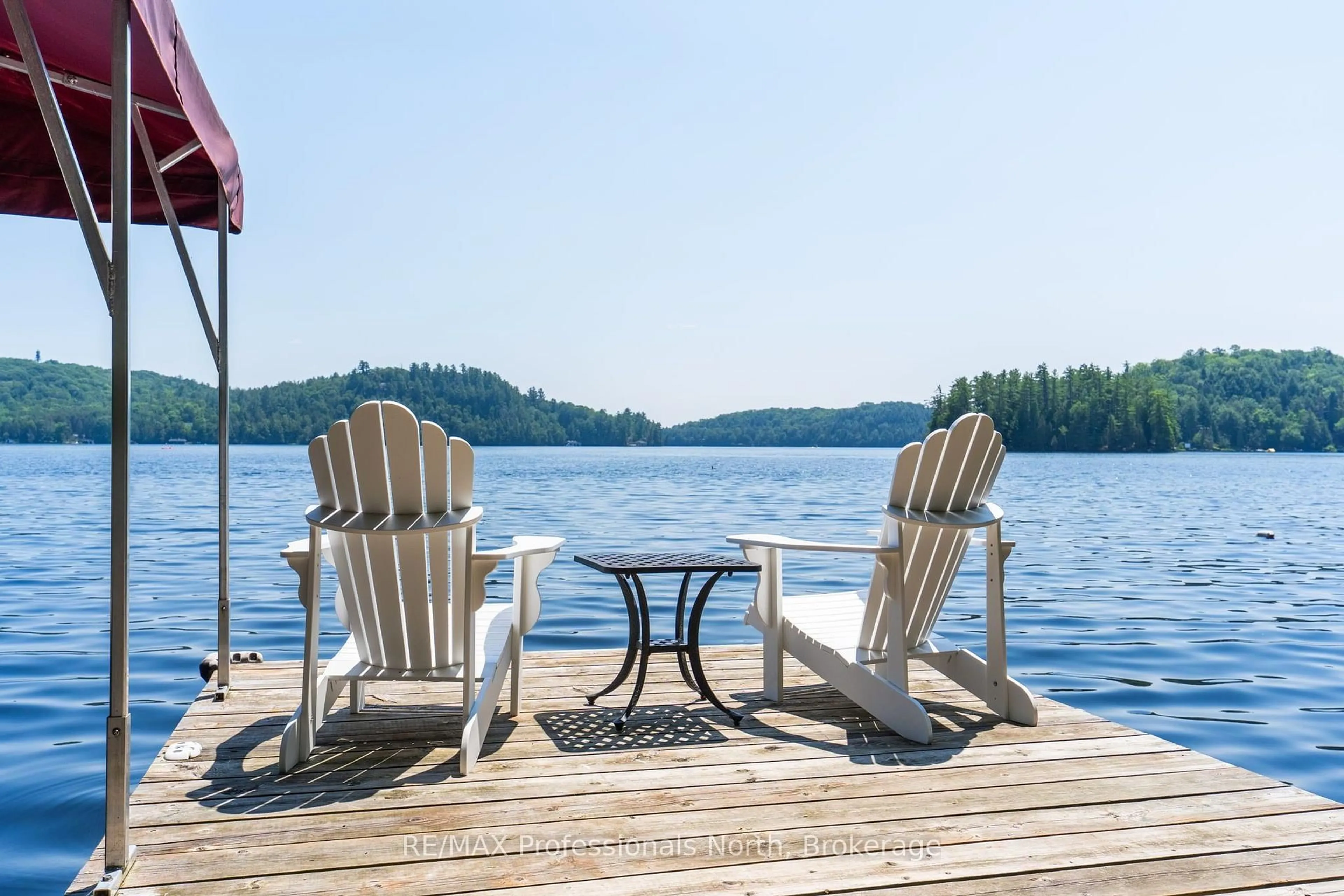 Patio, water/lake/river/ocean view for 1461 South Portage Rd, Lake of Bays Ontario P0A 1H0
