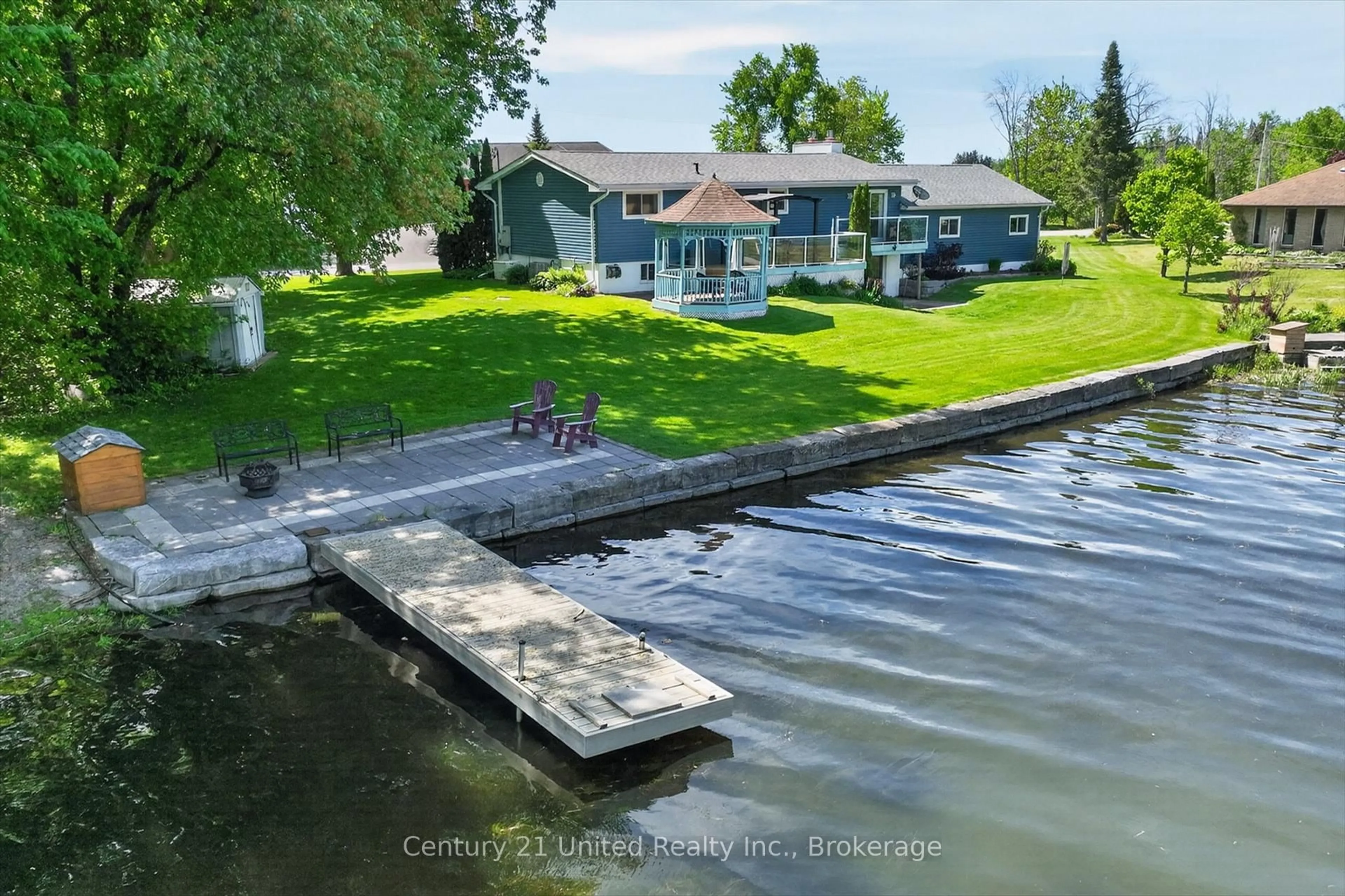 A pic from outside/outdoor area/front of a property/back of a property/a pic from drone, water/lake/river/ocean view for 1190 Nuforest Dr, Selwyn Ontario K0L 1T0