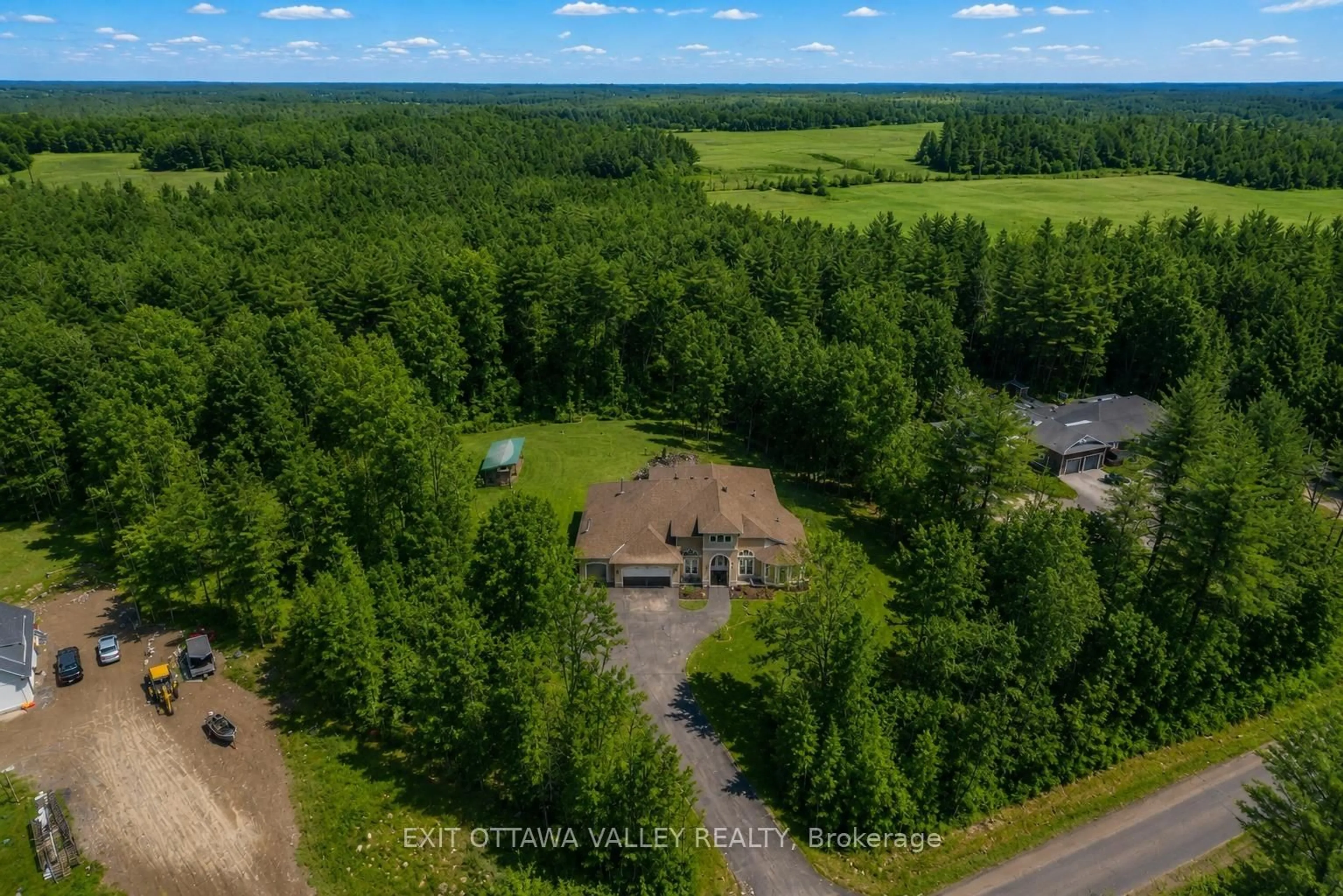 A pic from outside/outdoor area/front of a property/back of a property/a pic from drone, forest/trees view for 740 Walford Rd, Pembroke Ontario K8A 6W5