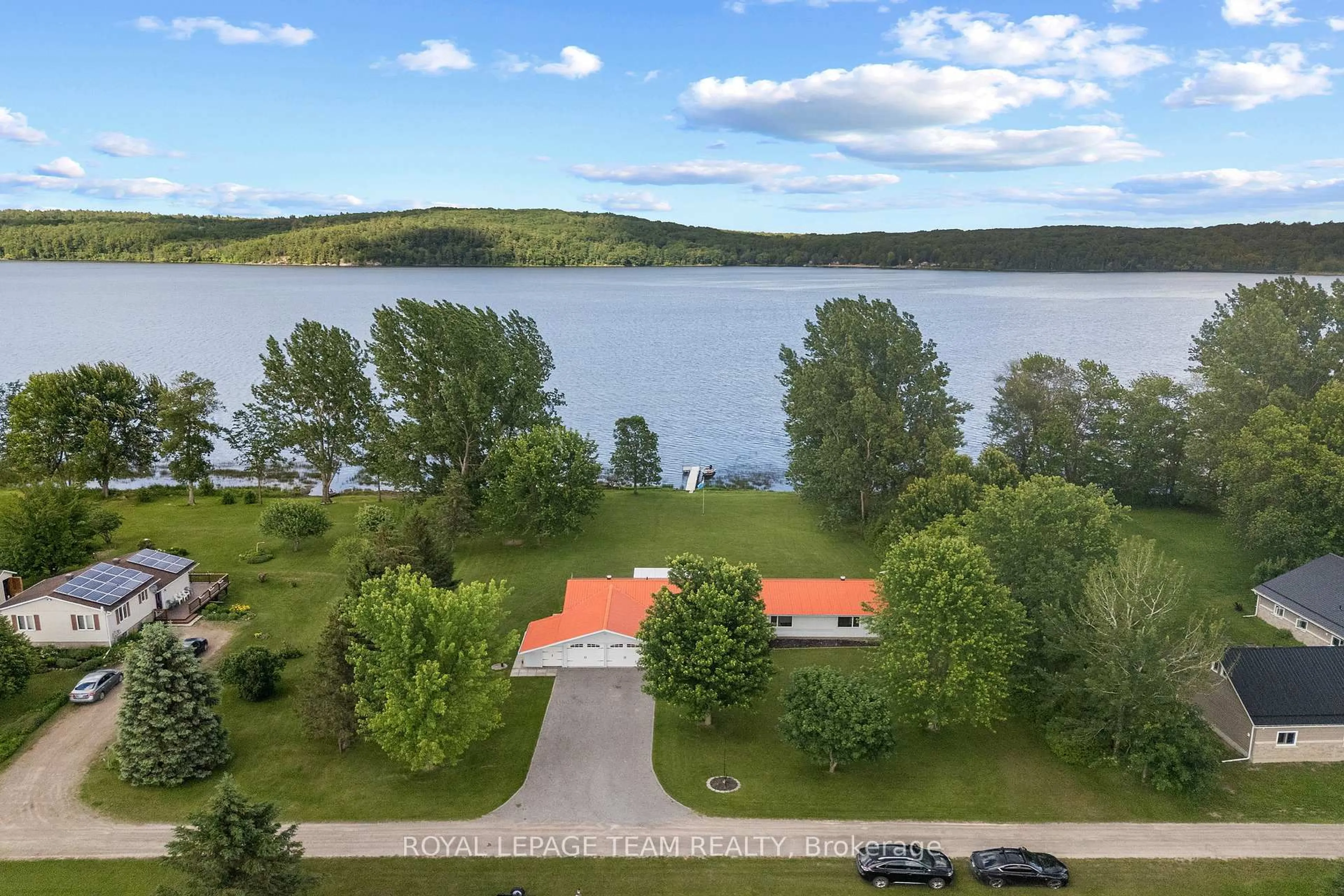 A pic from outside/outdoor area/front of a property/back of a property/a pic from drone, water/lake/river/ocean view for 34 Bird Lake Tr, Cobden Ontario K0J 1K0