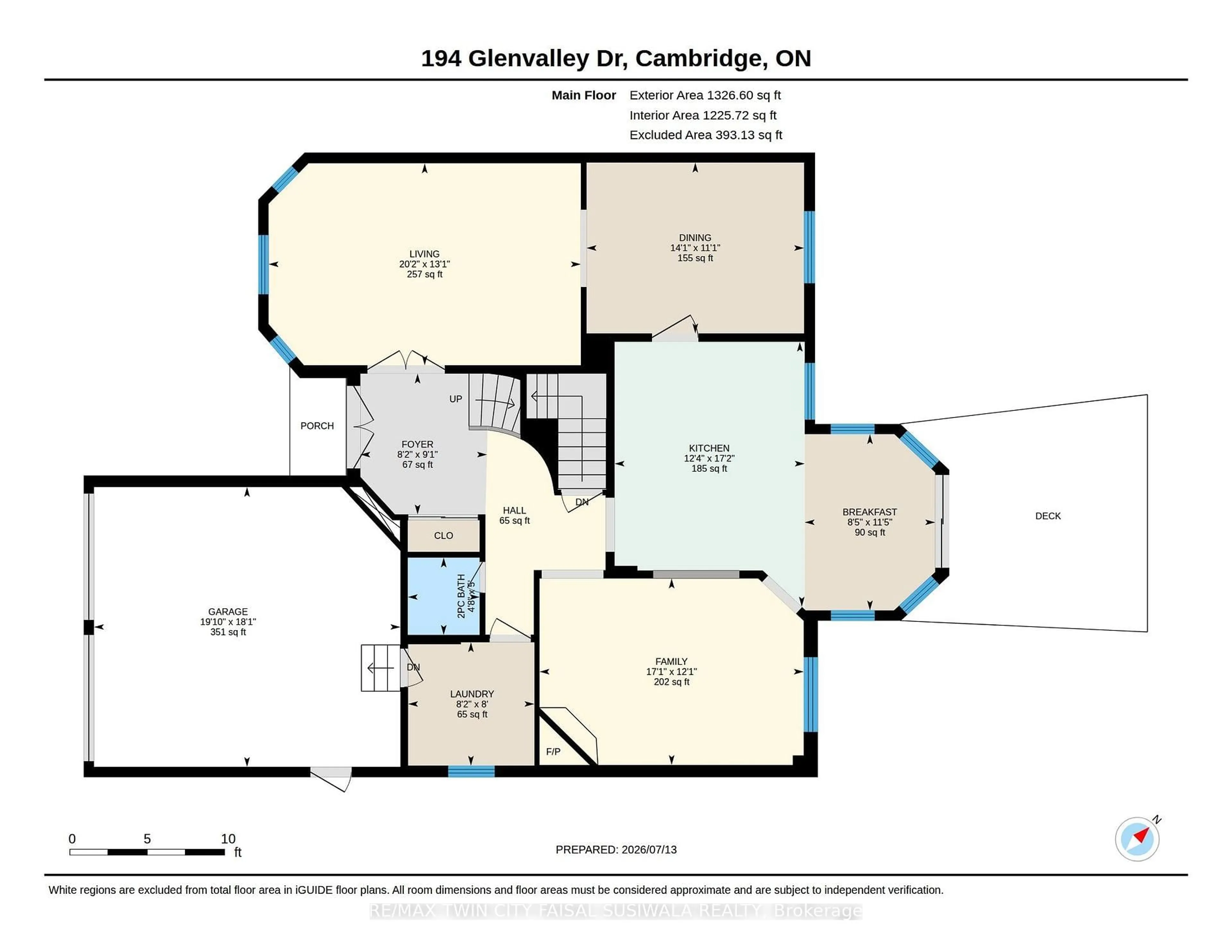 Floor plan for 194 Glenvalley Dr, Cambridge Ontario N1T 1R2
