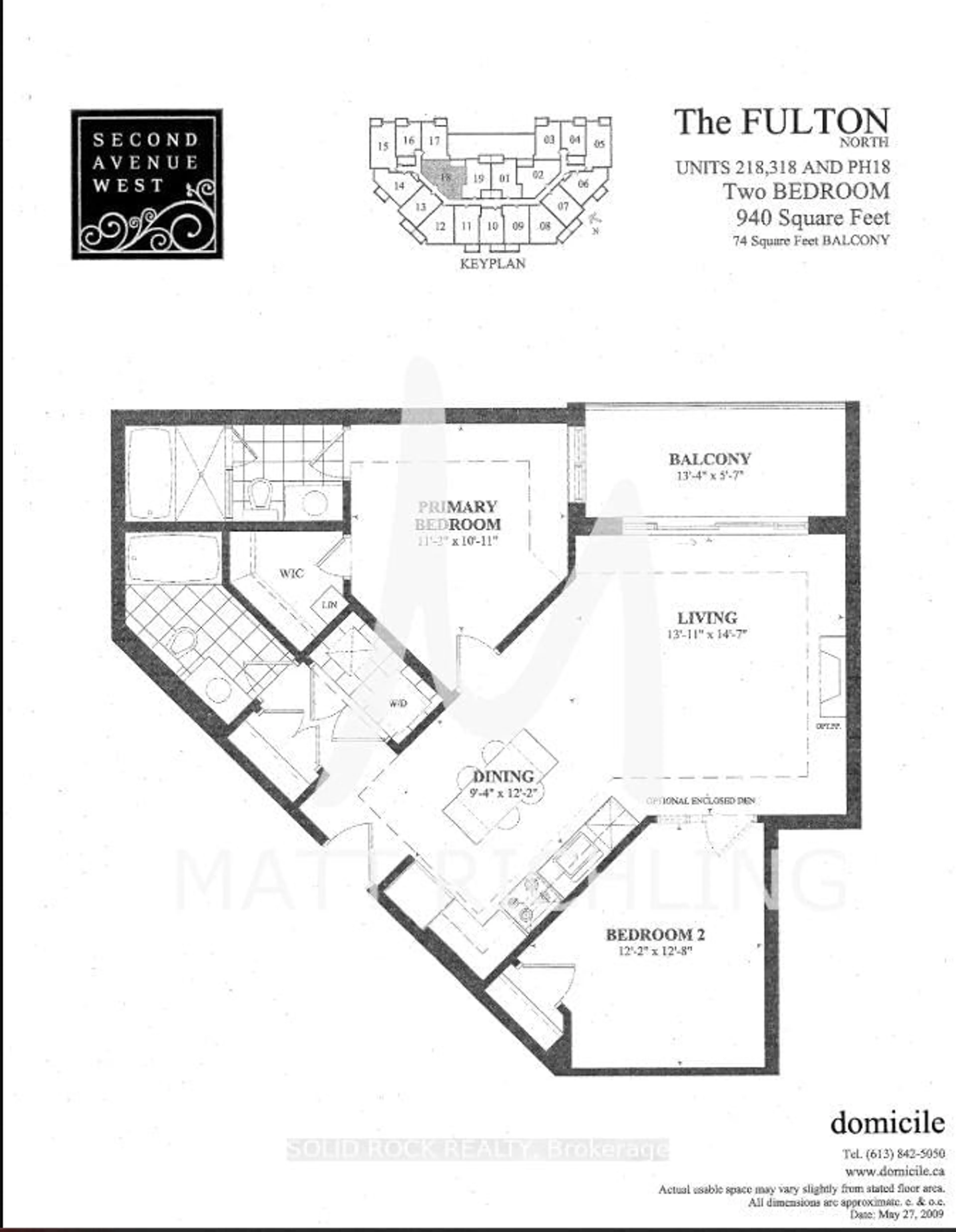 Floor plan for 808 Bronson Ave #PH18, Ottawa Ontario K1S 5A4