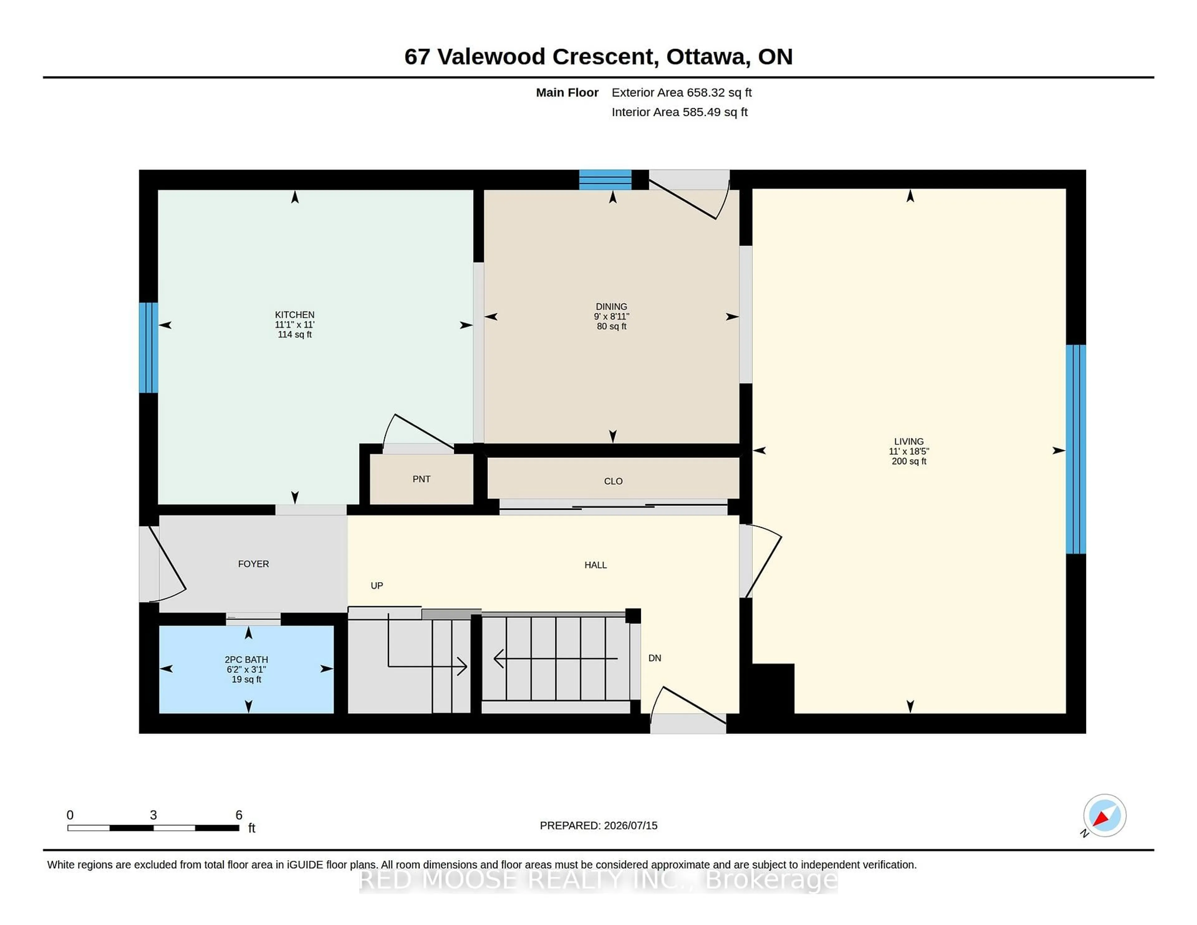 Floor plan for 67 Valewood Cres, Ottawa Ontario K1B 4G1