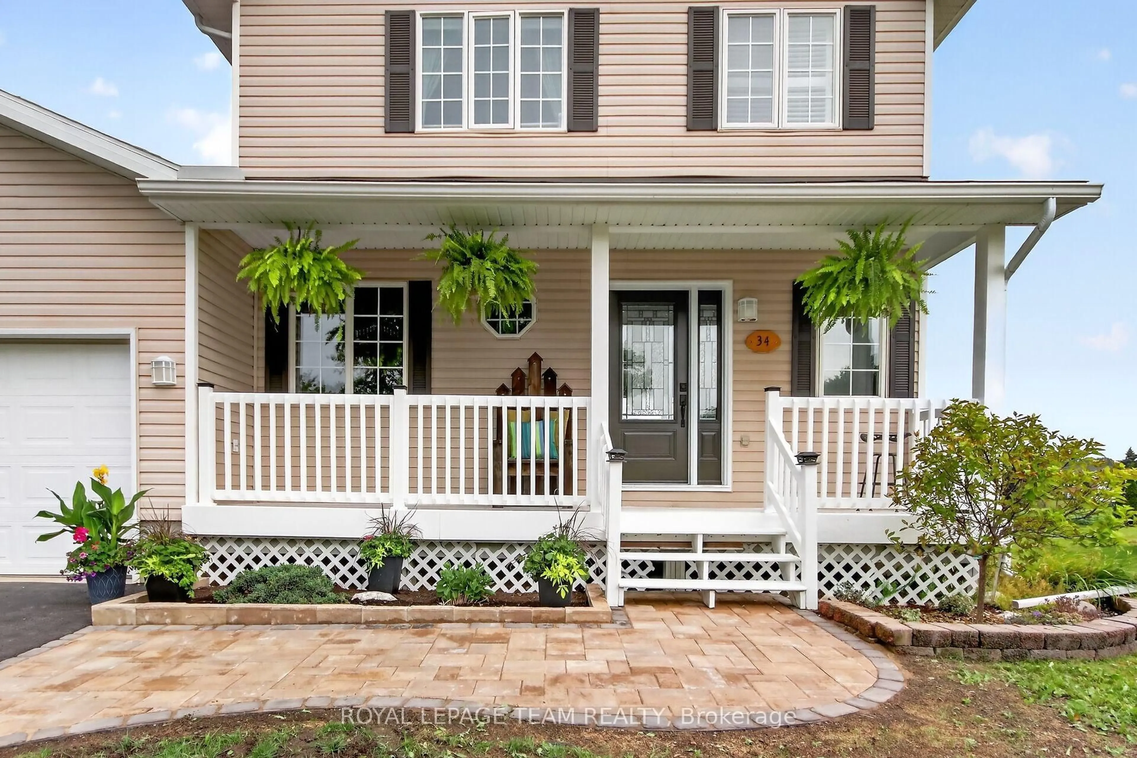 Home with vinyl exterior material, street for 34 Jenna Dr, Braeside Ontario K7S 0E9