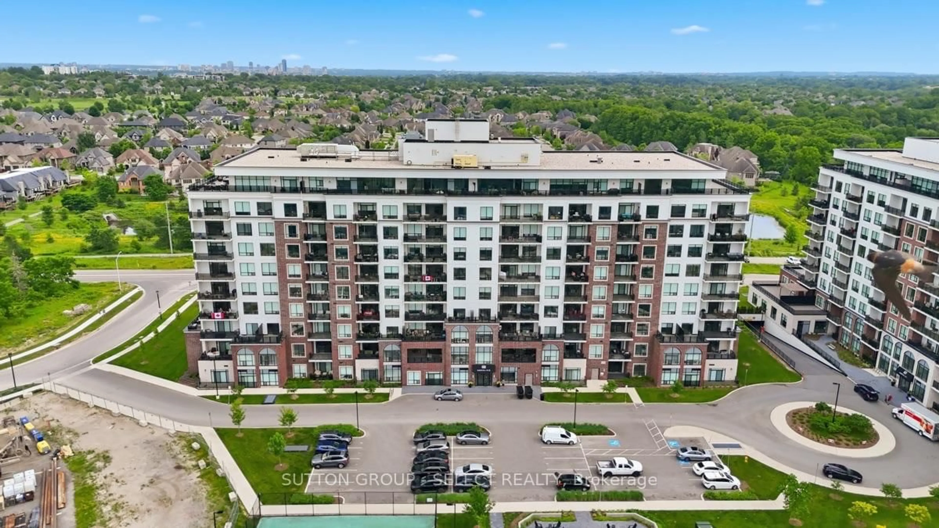 A pic from outside/outdoor area/front of a property/back of a property/a pic from drone, city buildings view from balcony for 480 Callaway Rd #1005, London North Ontario N6G 0Z3