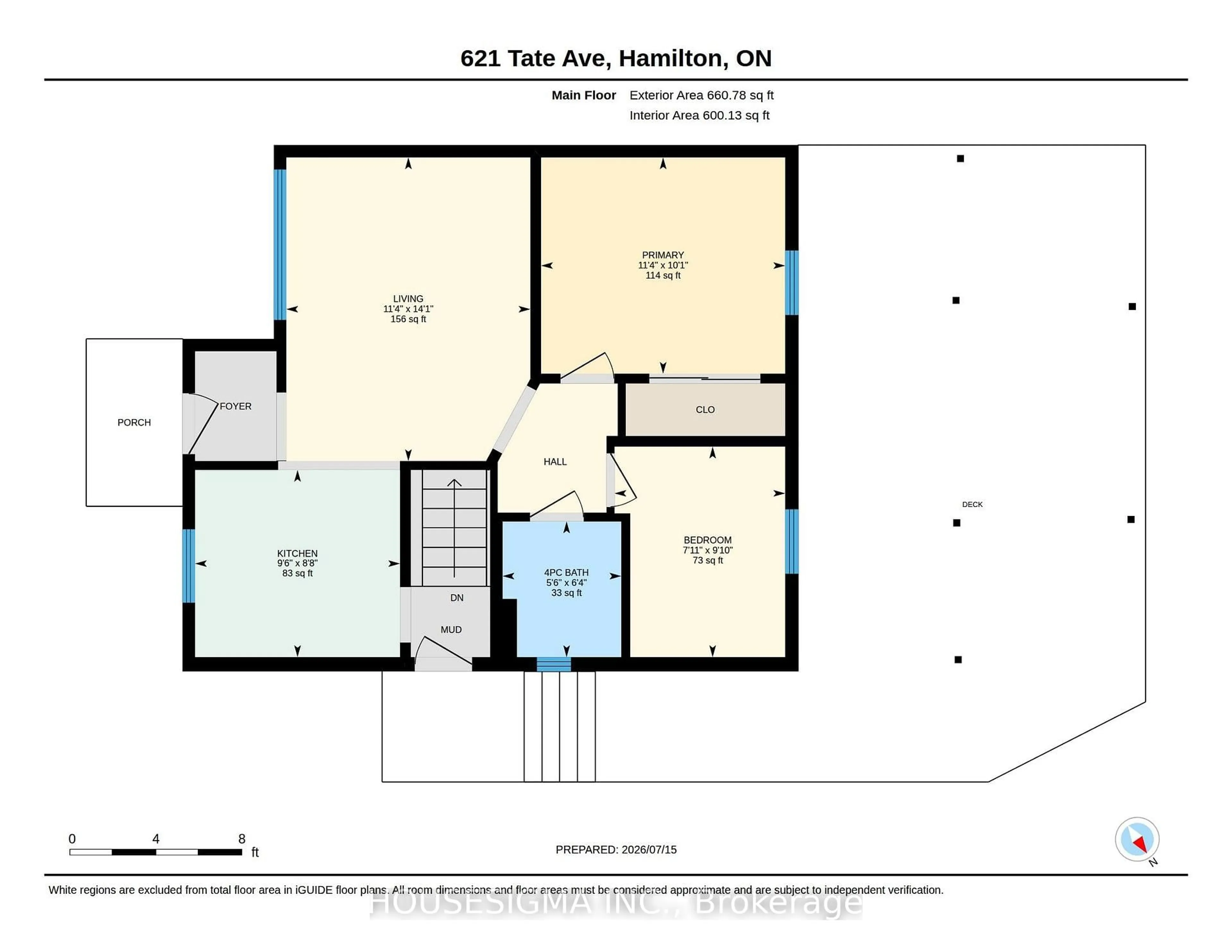 Floor plan for 621 Tate Ave, Hamilton Ontario L8H 6L4