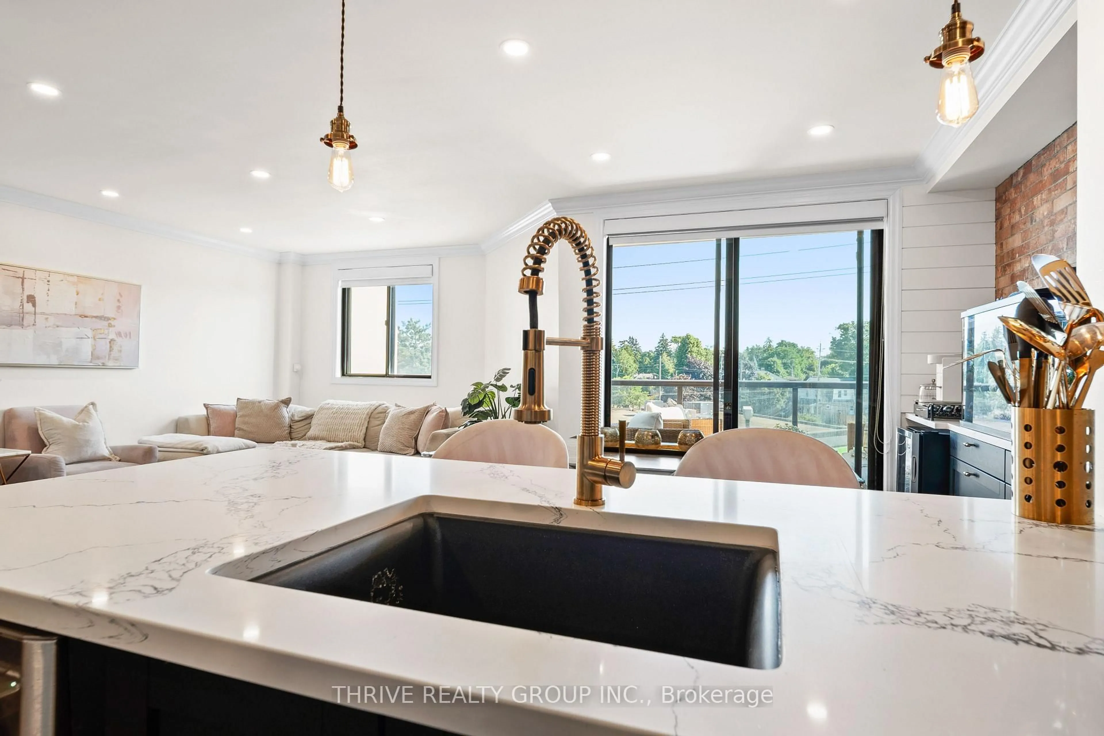 Open concept kitchen, ceramic/tile floor for 1255 Commissioners Rd #408, London South Ontario N6K 3N5