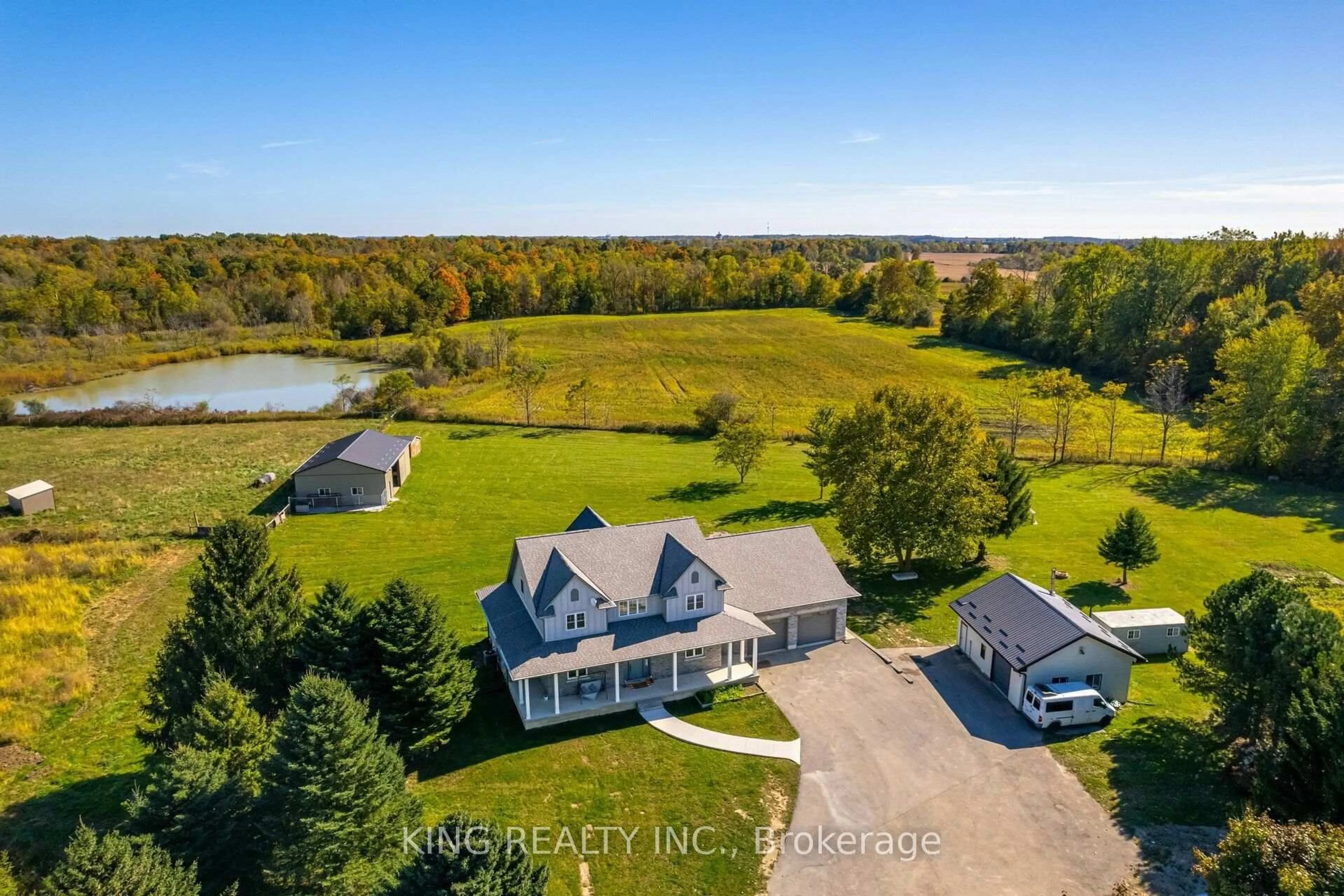 A pic from outside/outdoor area/front of a property/back of a property/a pic from drone, water/lake/river/ocean view for 11786 Parson Rd, Southwold Ontario N5P 3T2