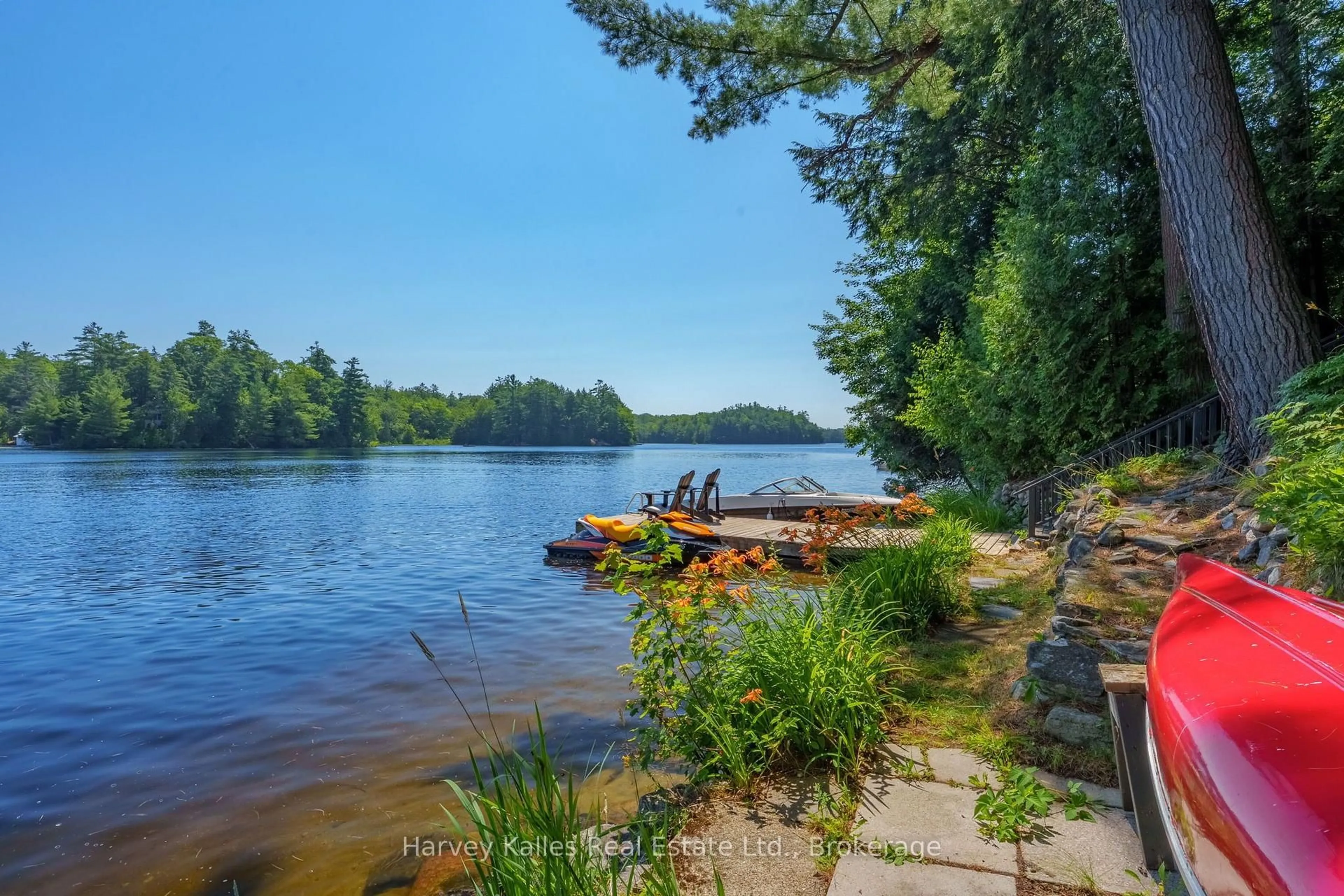 Patio, water/lake/river/ocean view for 1075 Hallett Rd, Muskoka Lakes Ontario P0C 1H0