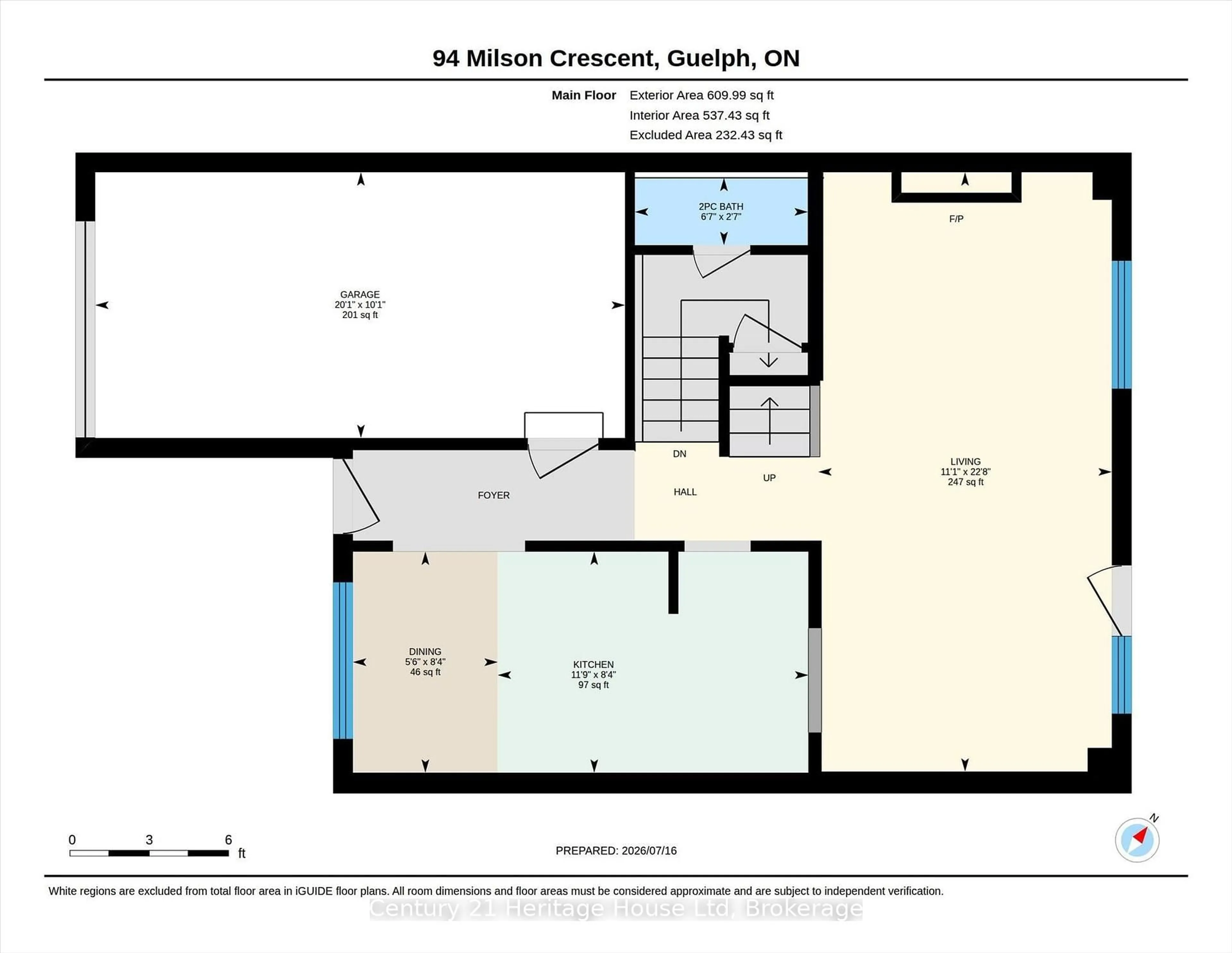 Floor plan for 94 Milson Cres, Guelph Ontario N1C 1G6