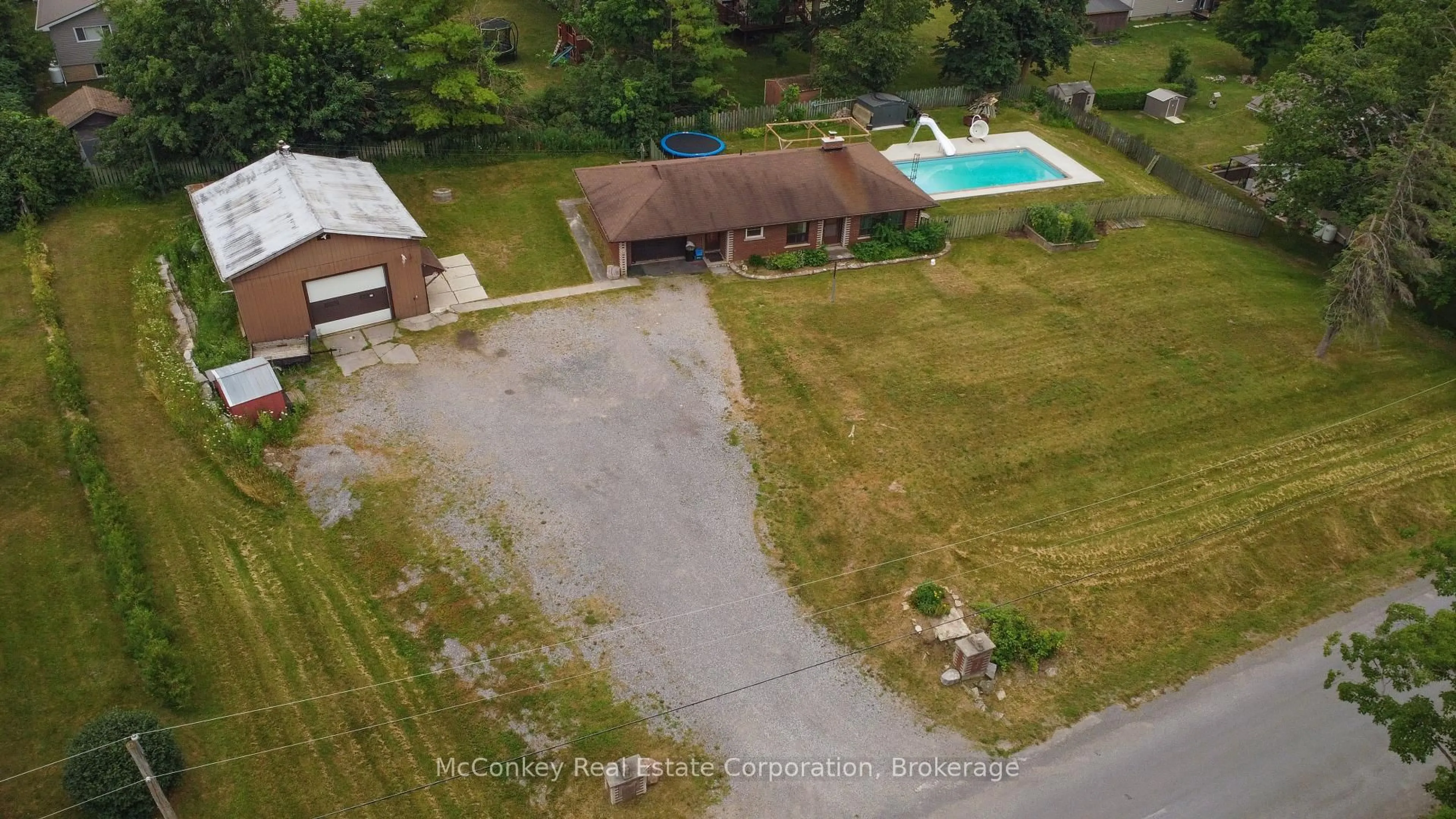 A pic from outside/outdoor area/front of a property/back of a property/a pic from drone, water/lake/river/ocean view for 129 Clifford Rd, Douro-Dummer Ontario K0L 3A0