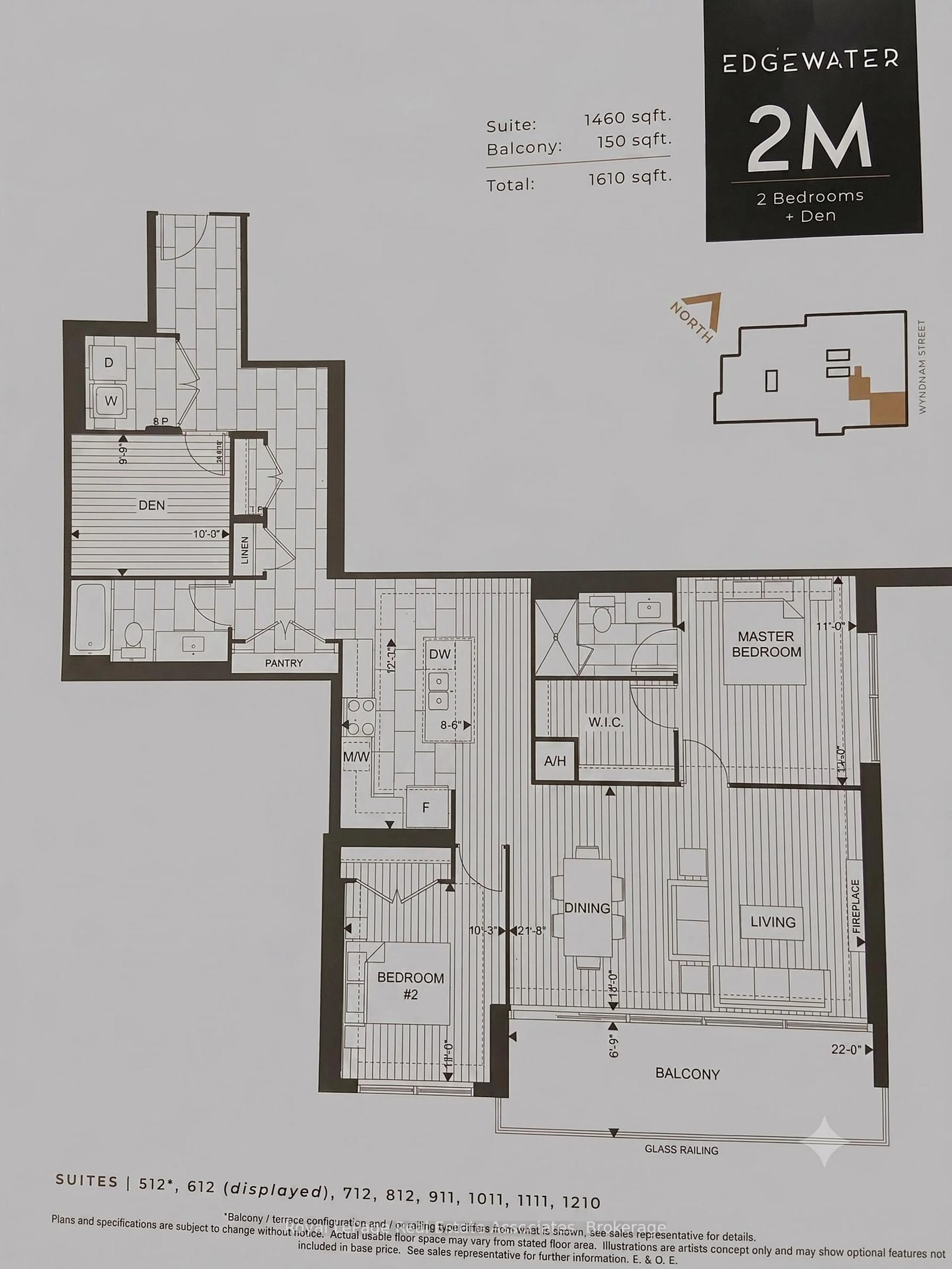 Floor plan for 71 Wyndham St #612, Guelph Ontario N1E 0T7