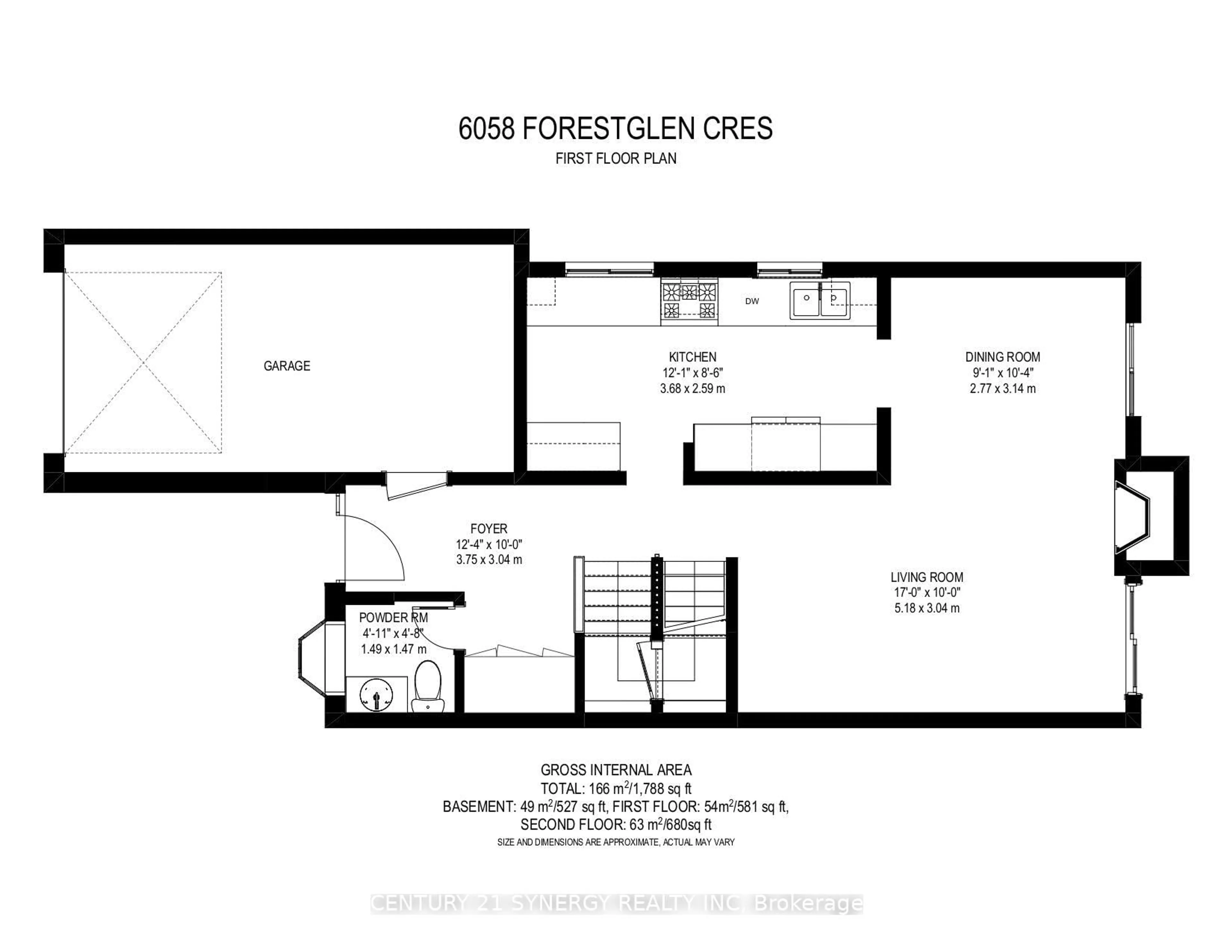 Floor plan for 6058 Forestglen Cres, Ottawa Ontario K1C 5N4