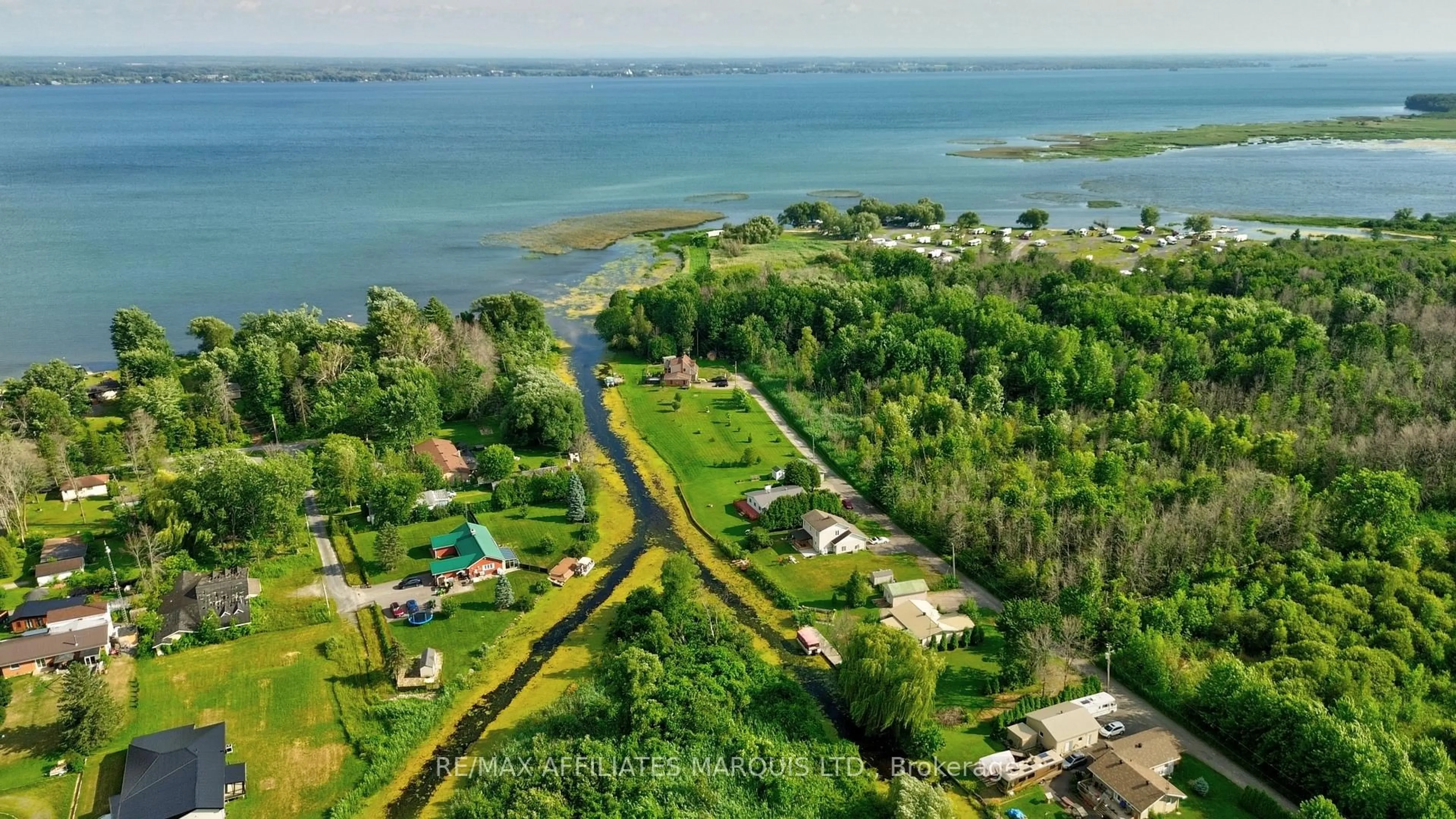 A pic from outside/outdoor area/front of a property/back of a property/a pic from drone, water/lake/river/ocean view for 6239 149th Ave, South Glengarry Ontario K0C 1E0