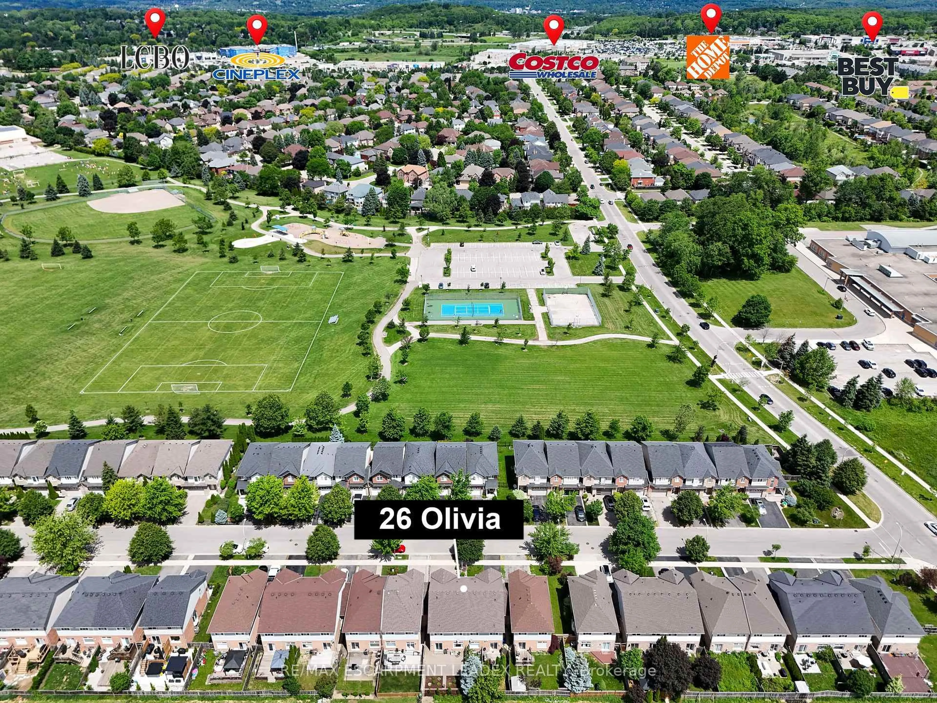 A pic from outside/outdoor area/front of a property/back of a property/a pic from drone, street for 26 Olivia Pl, Hamilton Ontario L9K 1R3