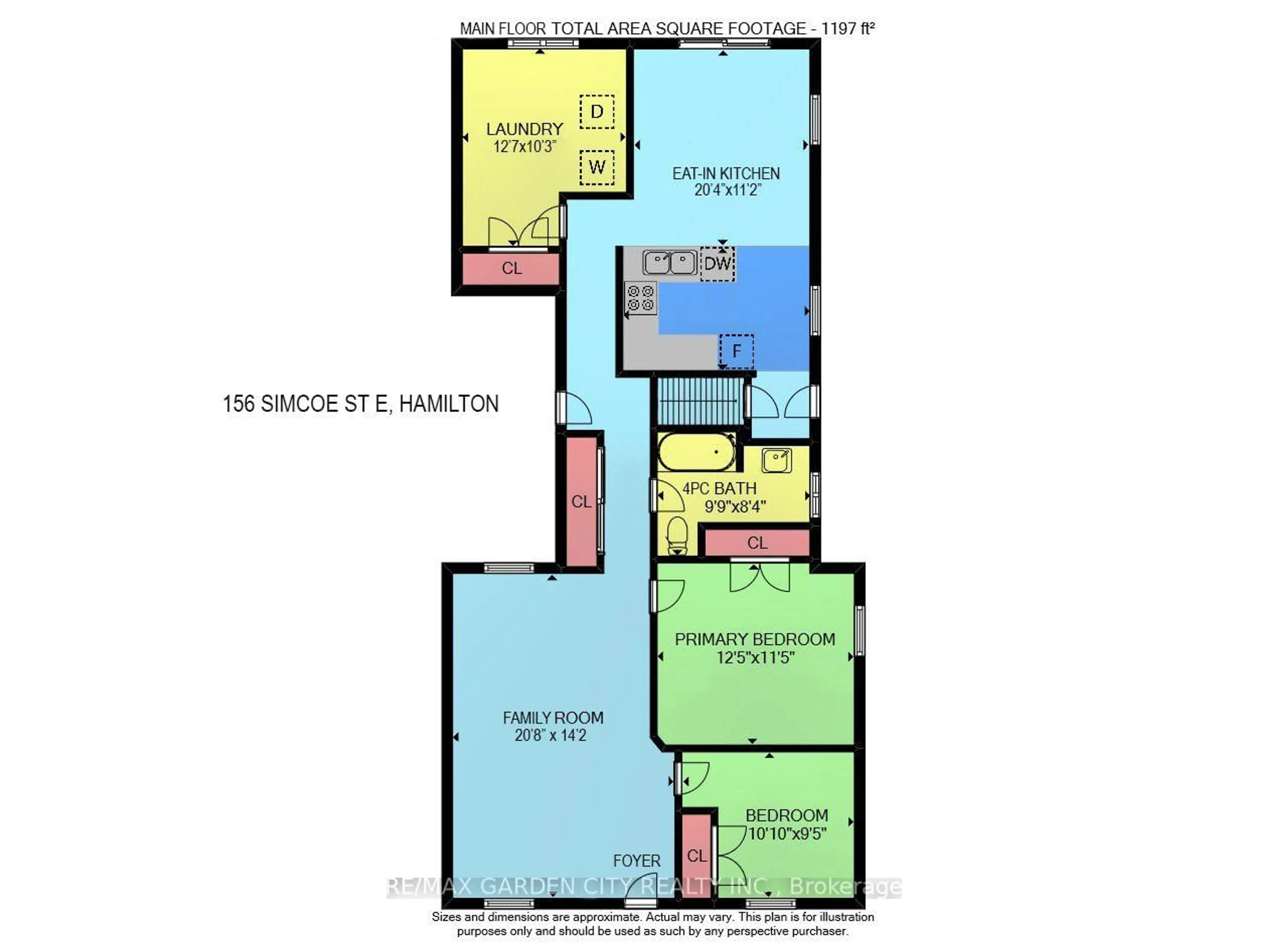 Floor plan for 156 SIMCOE St, Hamilton Ontario L8L 3N8
