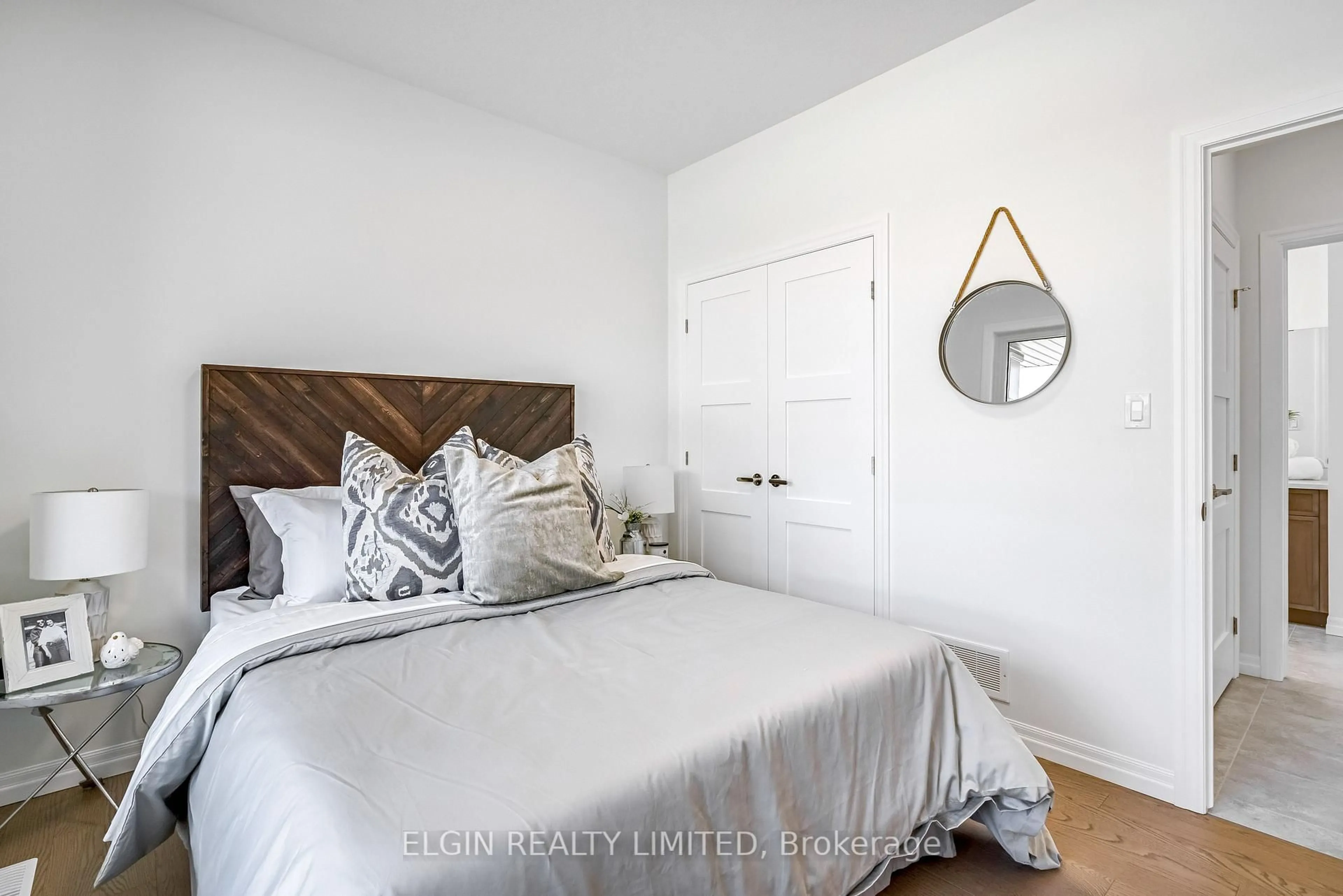 Bedroom with bed, wood/laminate floor for 7 Finch St, Tillsonburg Ontario N4G 0L9