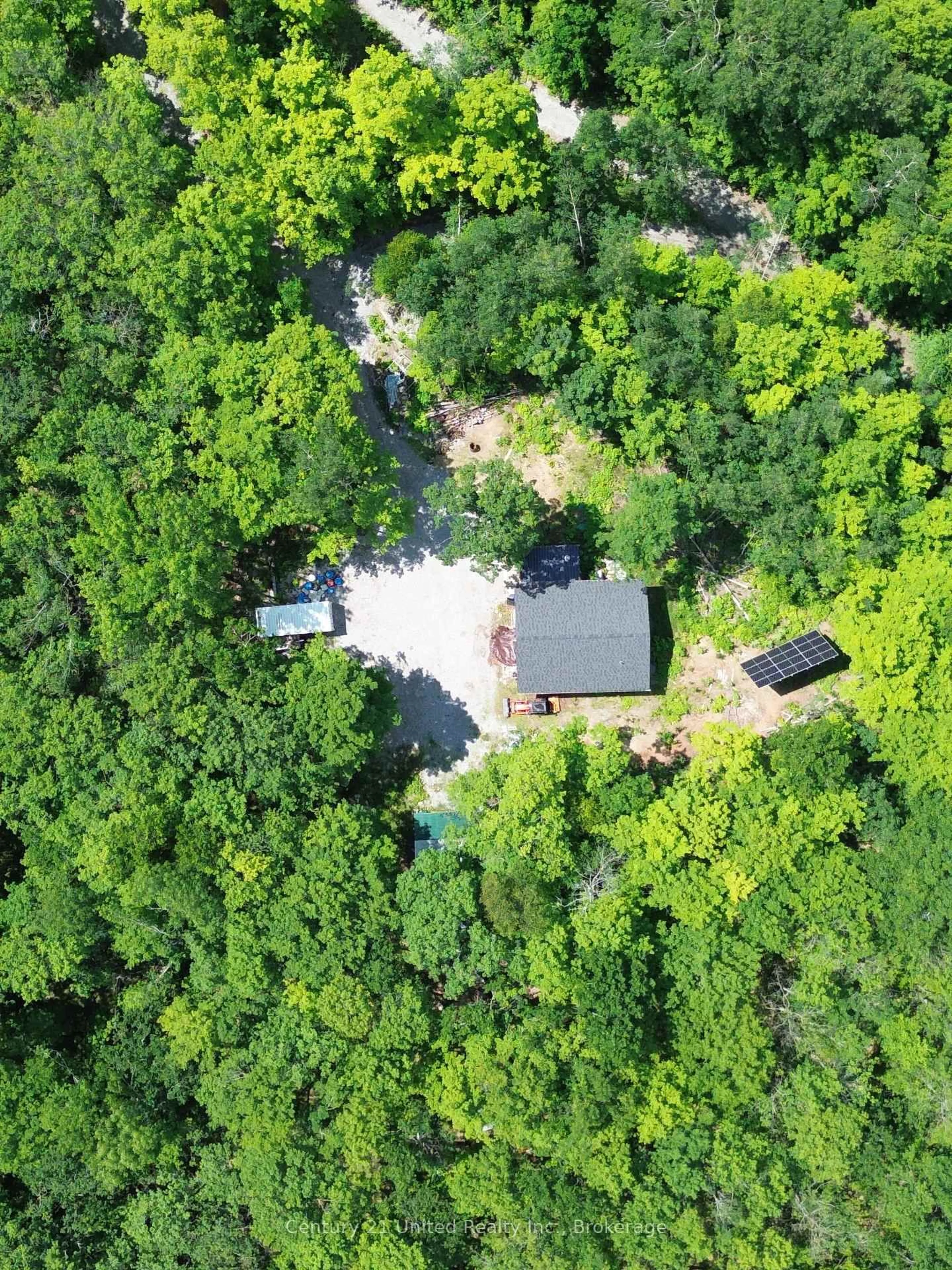 A pic from outside/outdoor area/front of a property/back of a property/a pic from drone, forest/trees view for 1508 Fortesque Lake Rd, Highlands East Ontario K0M 1R0