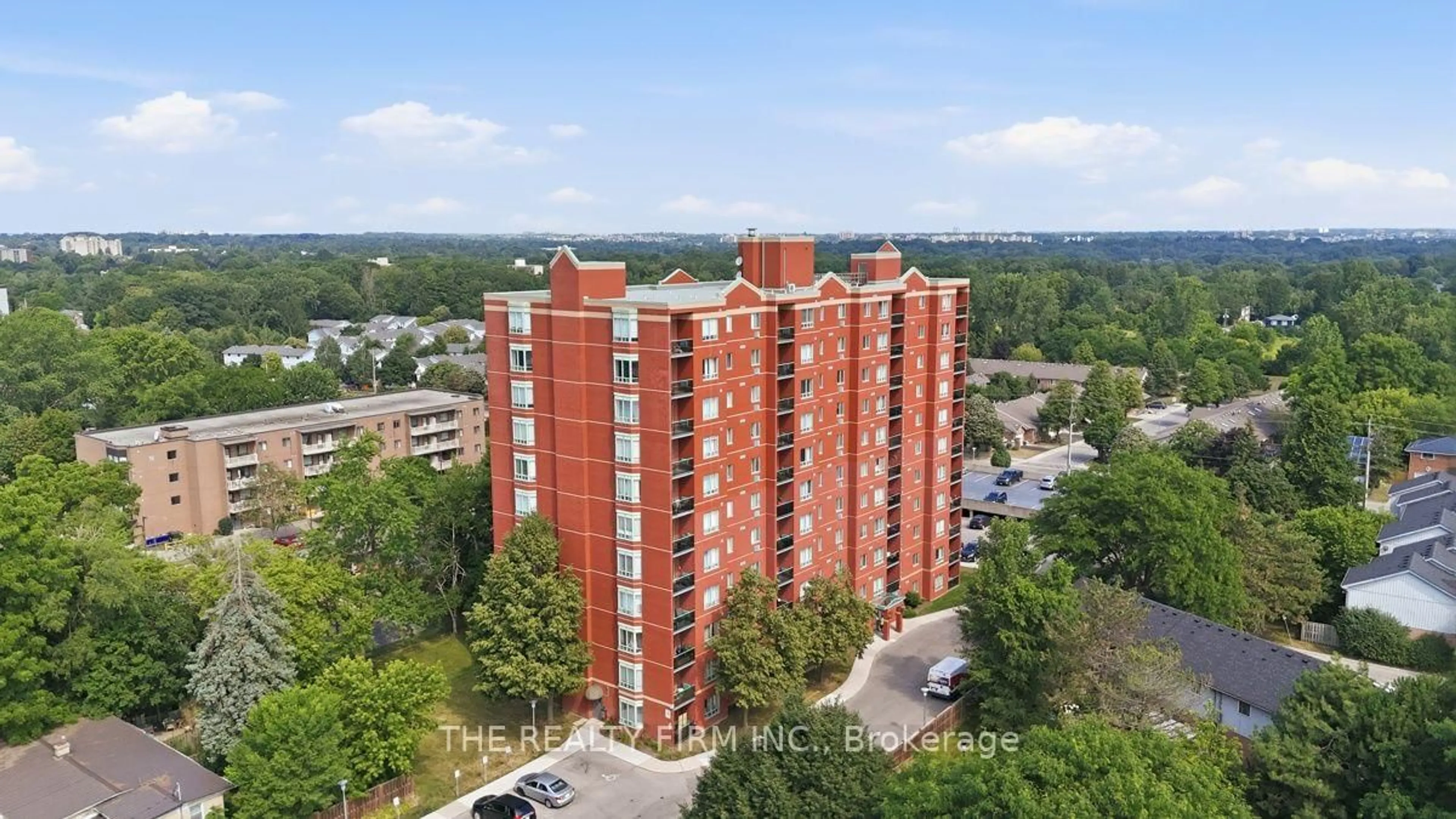 A pic from outside/outdoor area/front of a property/back of a property/a pic from drone, city buildings view from balcony for 76 Baseline Rd #904, London South Ontario N6J 4X6
