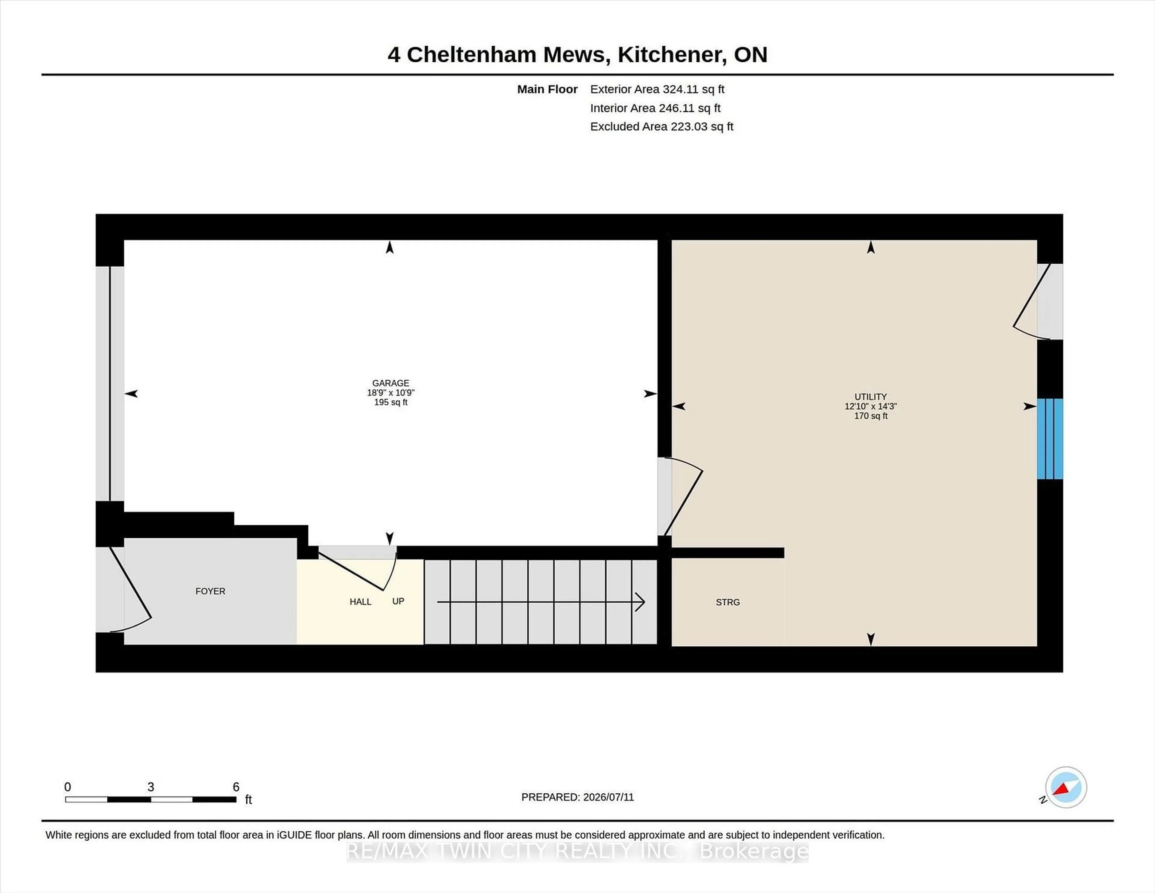 Floor plan for 4 Cheltenham Mews, Kitchener Ontario N2H 0B2