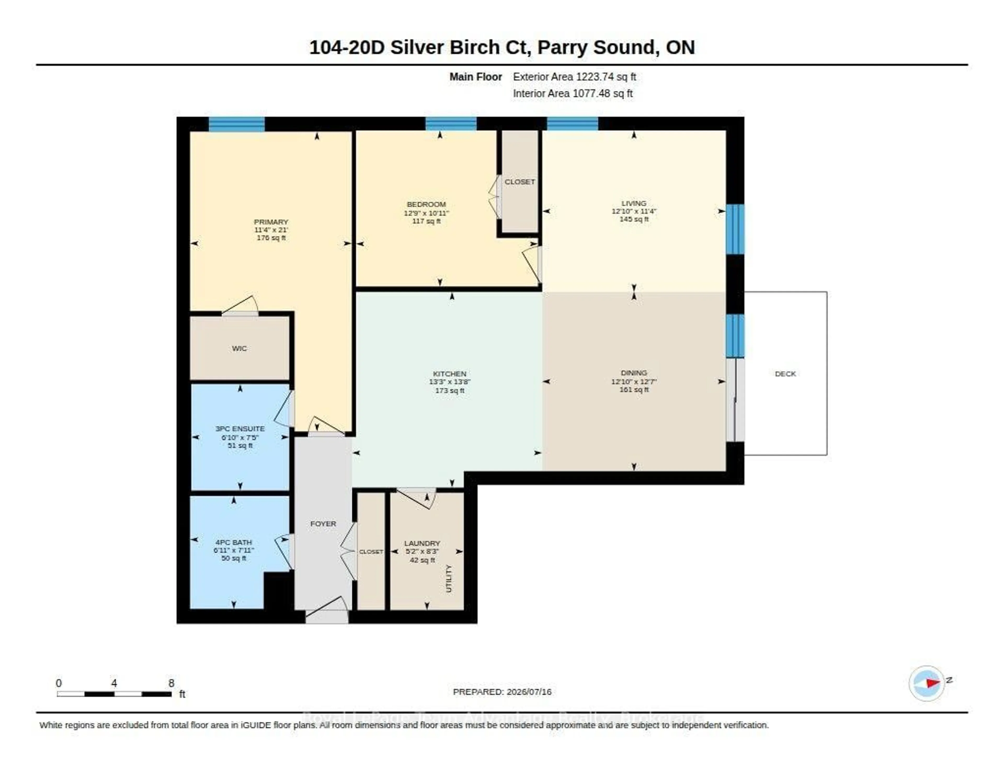 Floor plan for 20D Silver Birch Crt #104, Parry Sound Ontario P2A 0A7