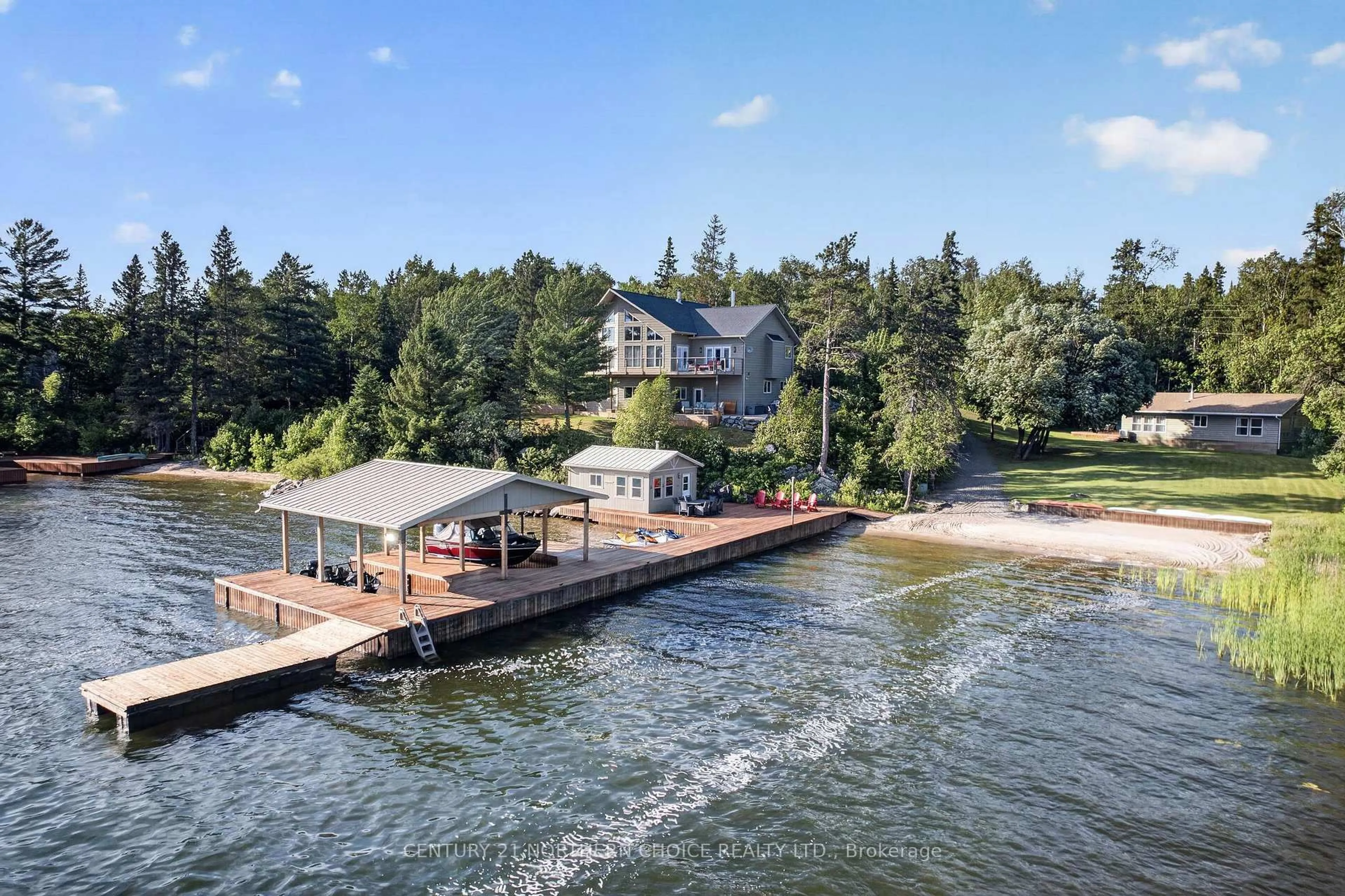A pic from outside/outdoor area/front of a property/back of a property/a pic from drone, water/lake/river/ocean view for Storm Bay Rd BR Rd 13 #44, Kenora Remote Area Ontario P0X 1H0