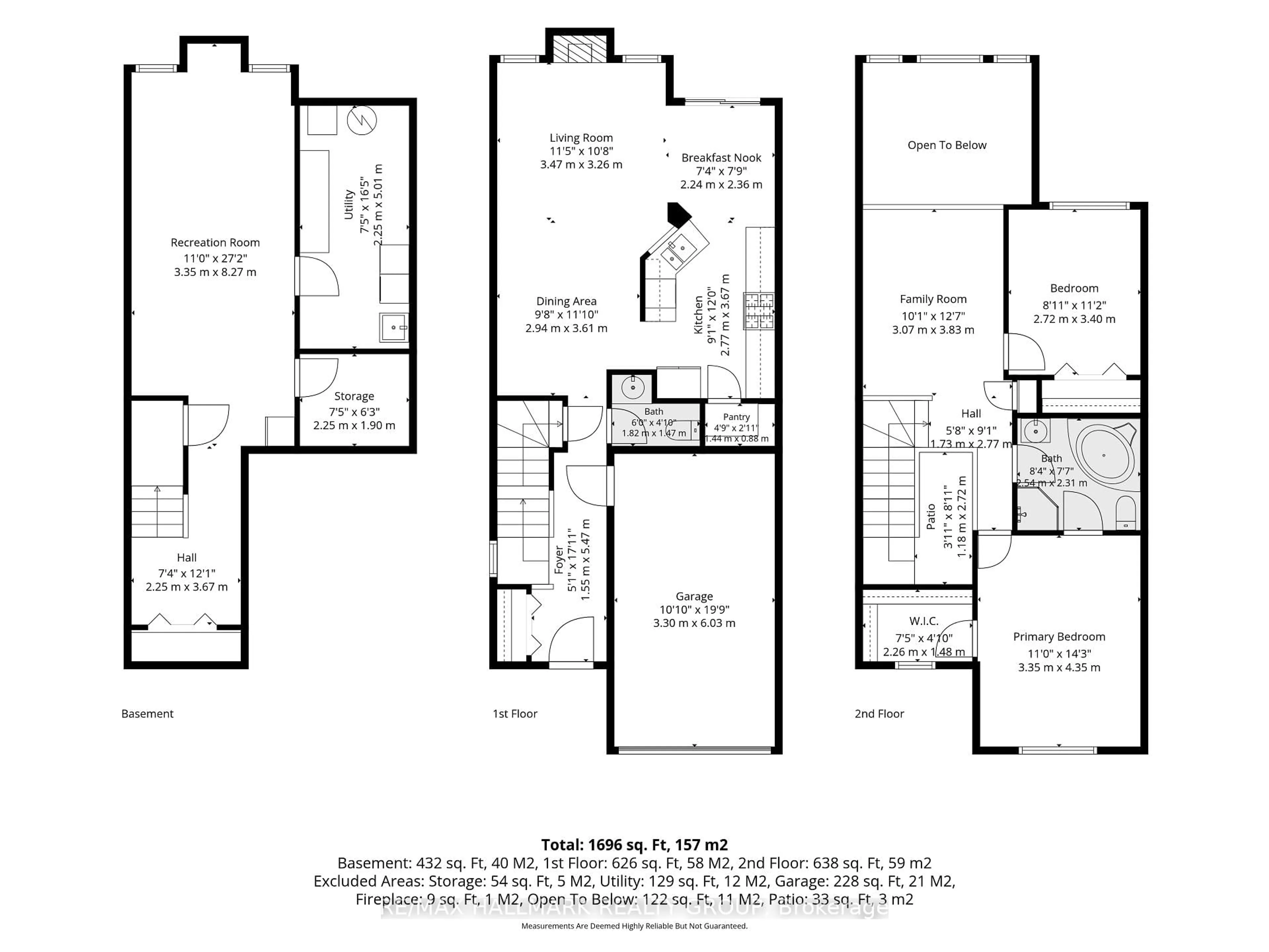 Floor plan for 63 Palmadeo Dr, Ottawa Ontario K2J 4Z3