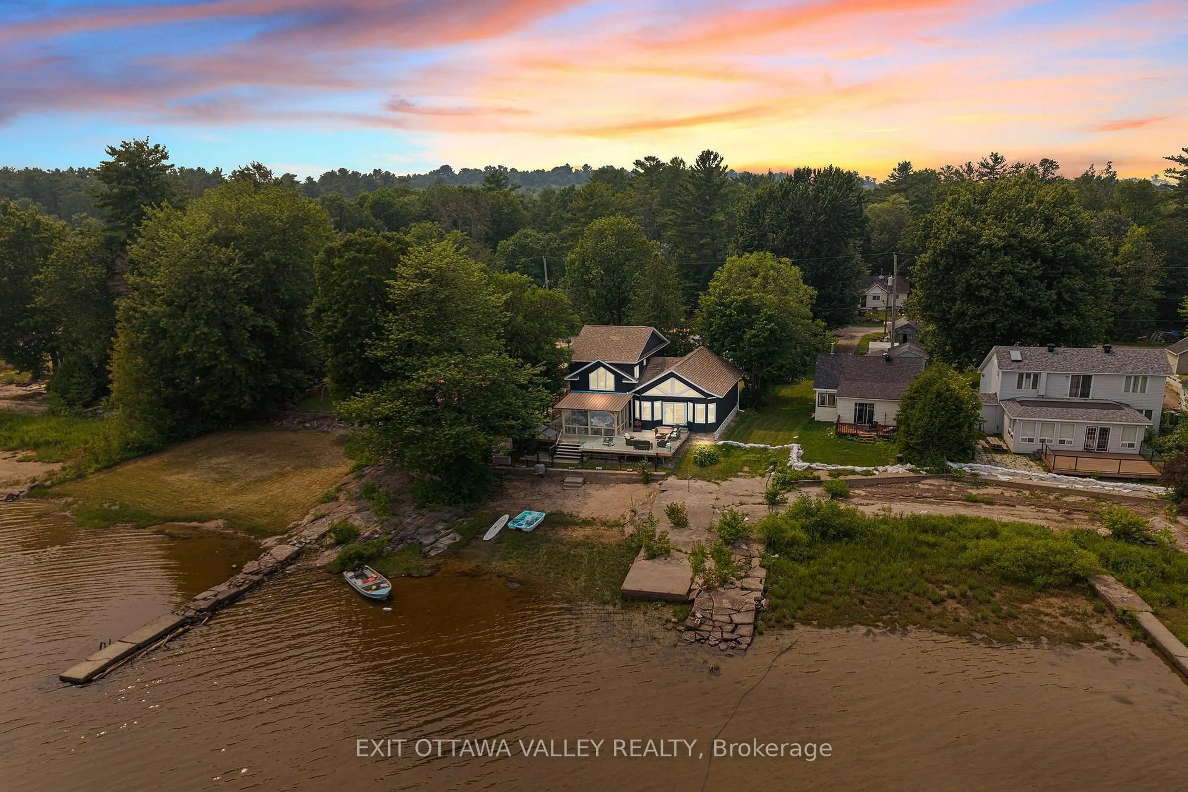 A pic from outside/outdoor area/front of a property/back of a property/a pic from drone, water/lake/river/ocean view for 502B Macgregor Bay Tr, Pembroke Ontario K8A 8K9