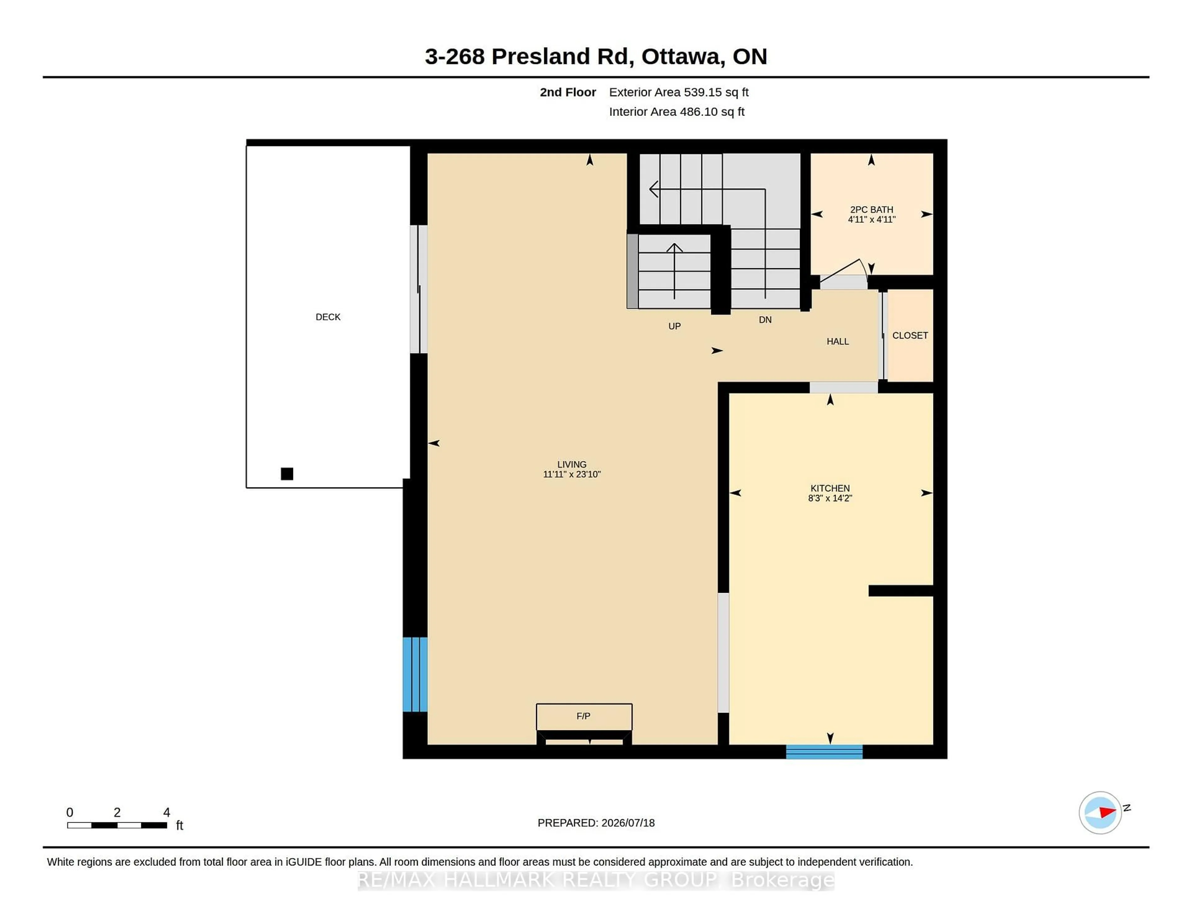 Floor plan for 268 Presland Rd #3, Ottawa Ontario K1K 2B8