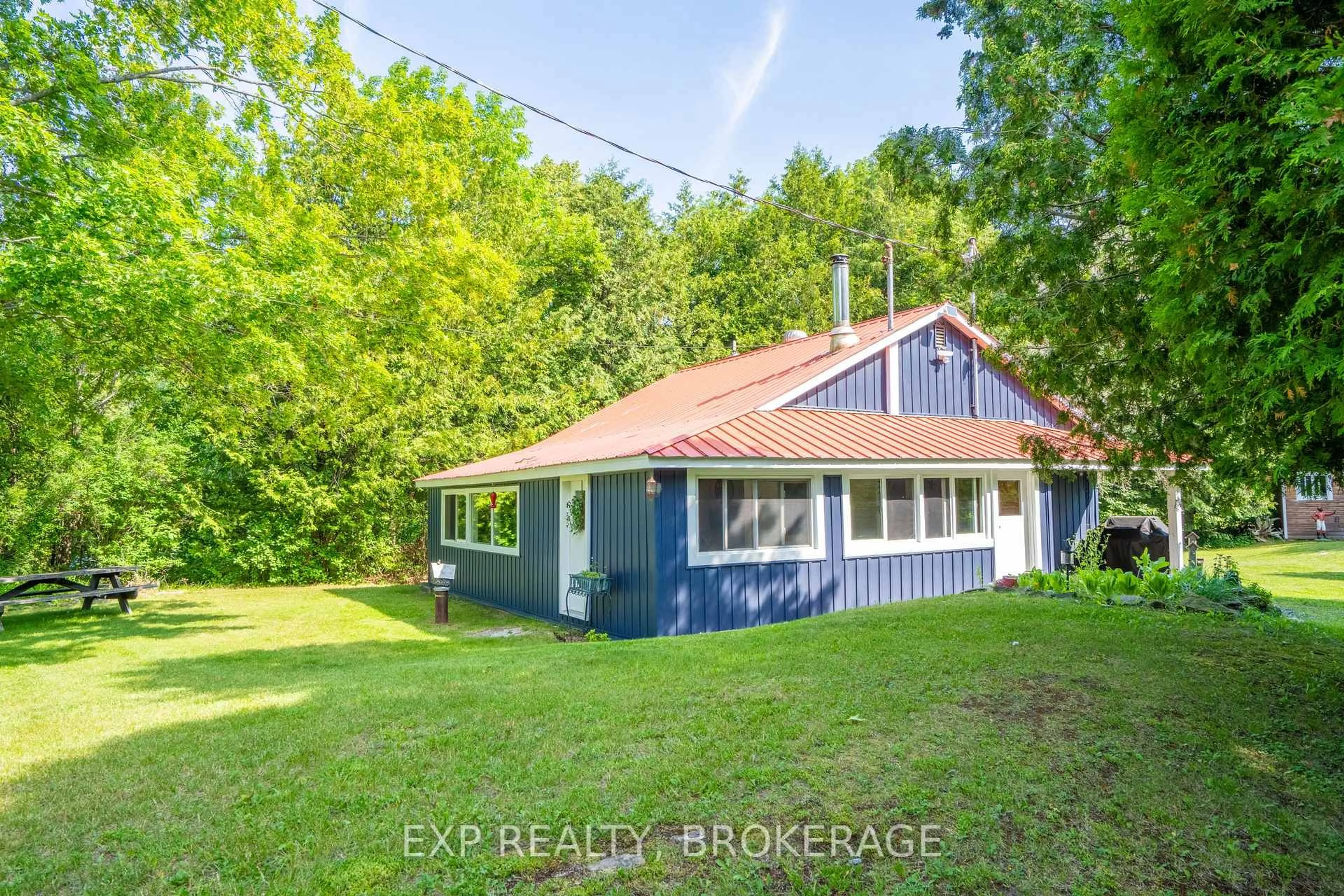 A pic from outside/outdoor area/front of a property/back of a property/a pic from drone, water/lake/river/ocean view for 1026 Arcol Rd, Ompah Ontario K0H 2J0