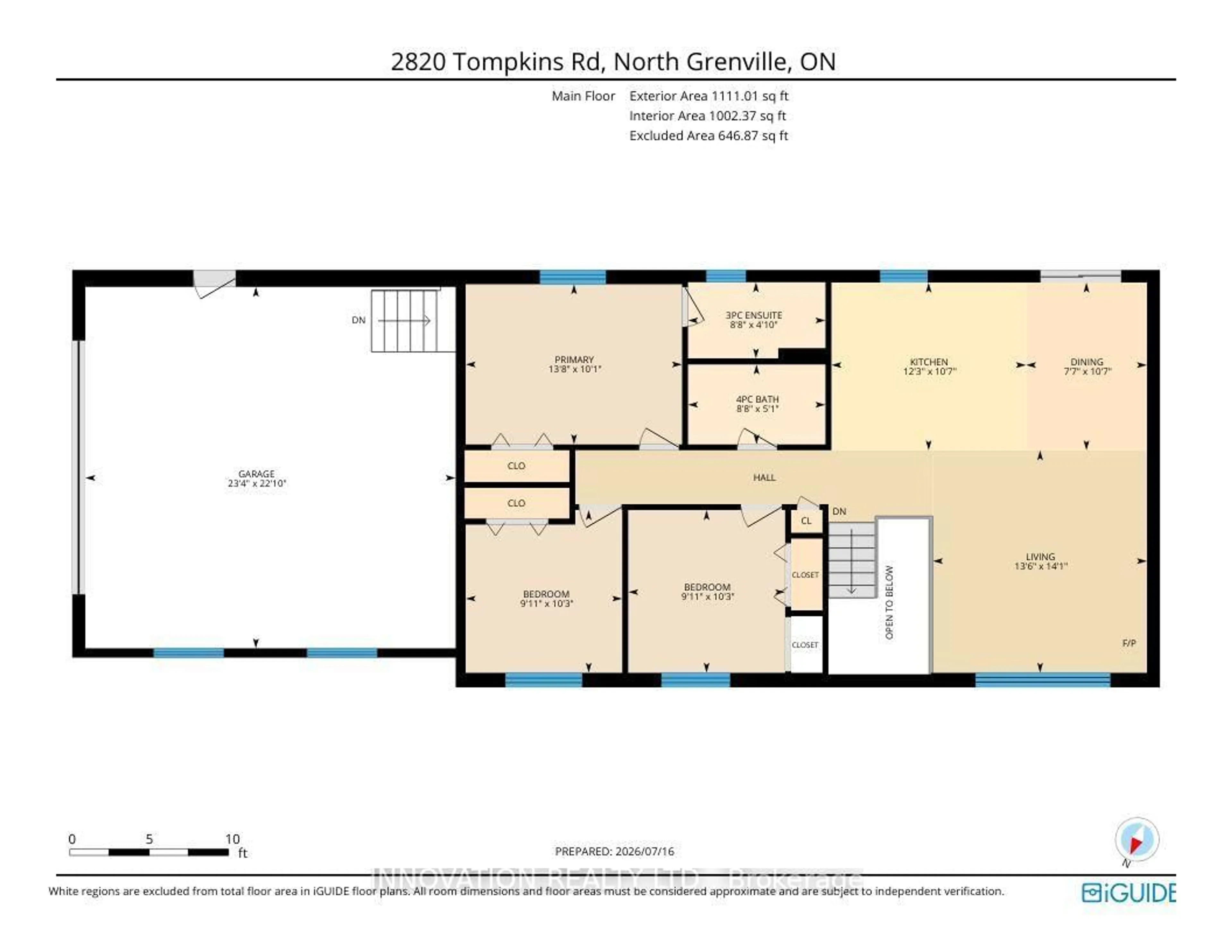 Floor plan for 2820 Tompkins Rd, North Grenville Ontario K0G 1J0